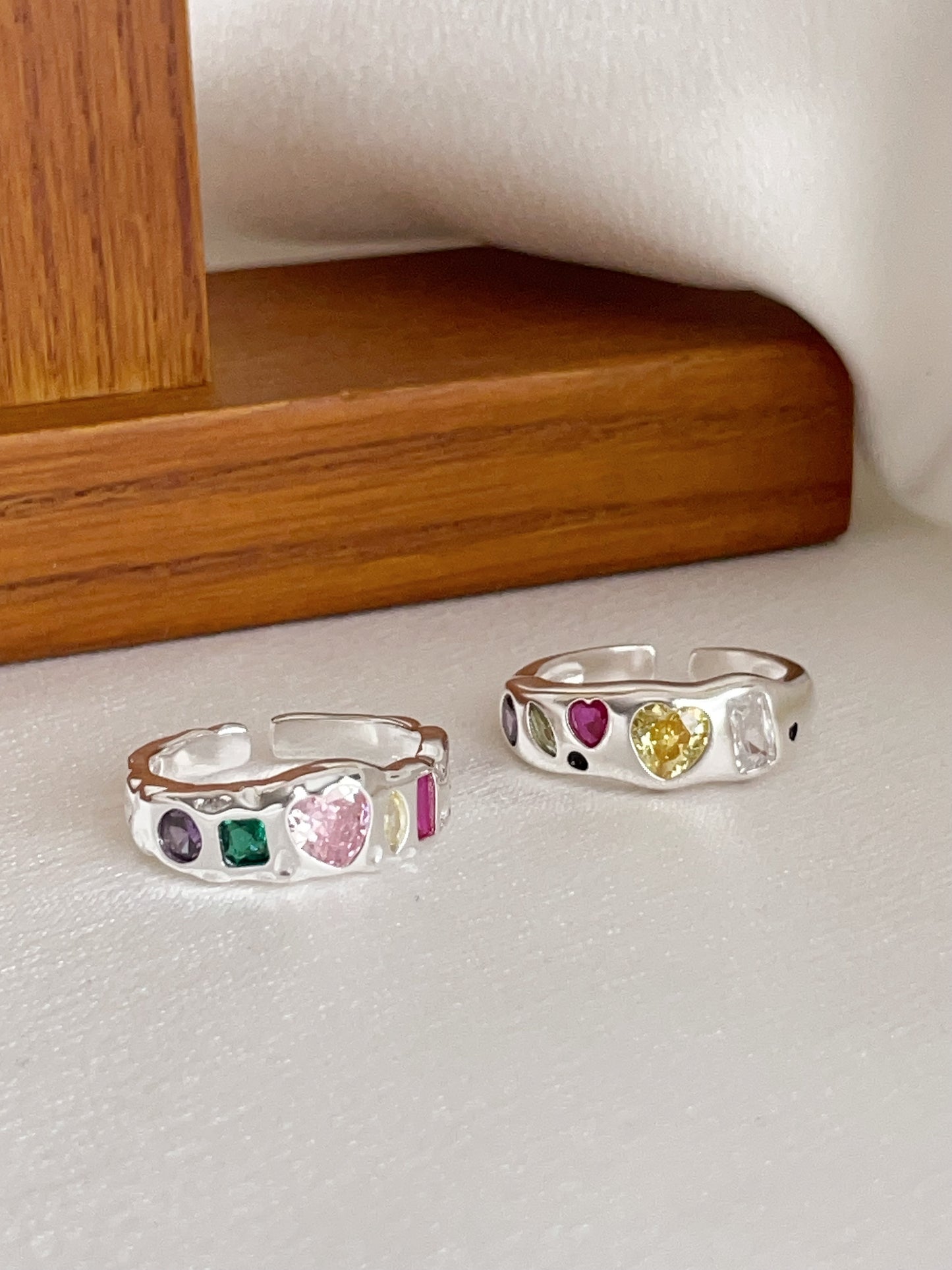 Sterling Silver Gemstones Ring