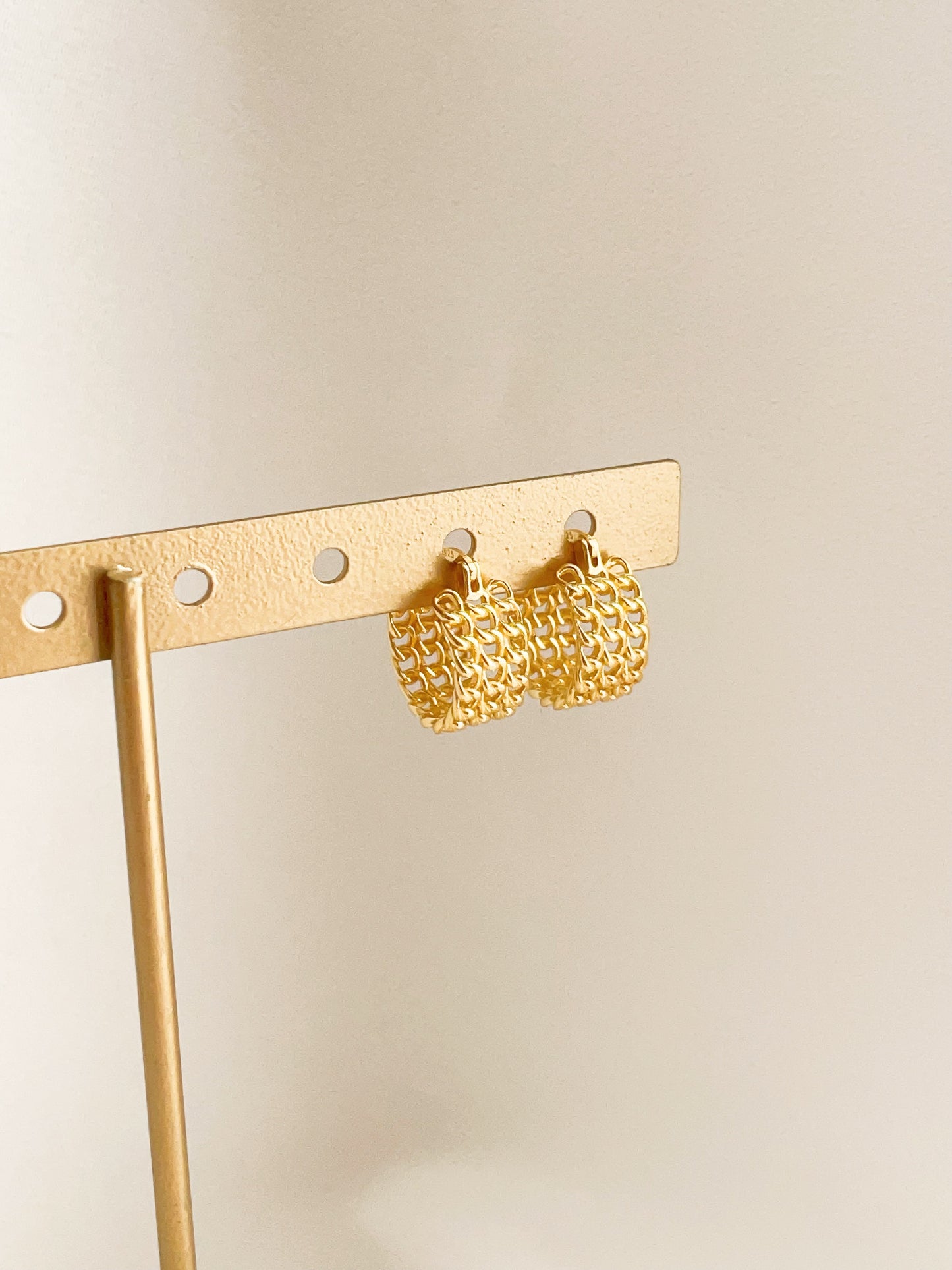 Vermeil Lattice Luxe Hoops