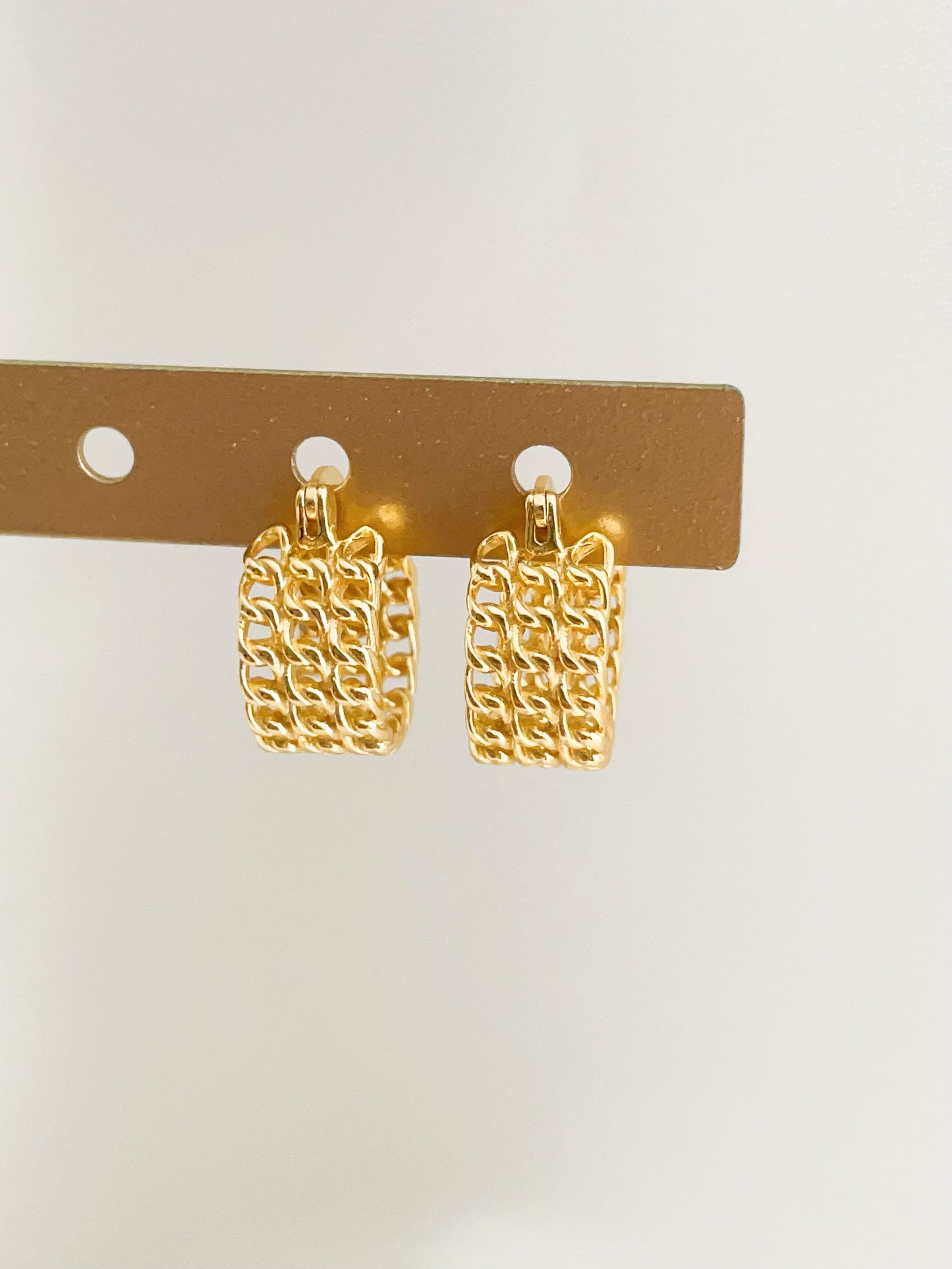 Vermeil Lattice Luxe Hoops