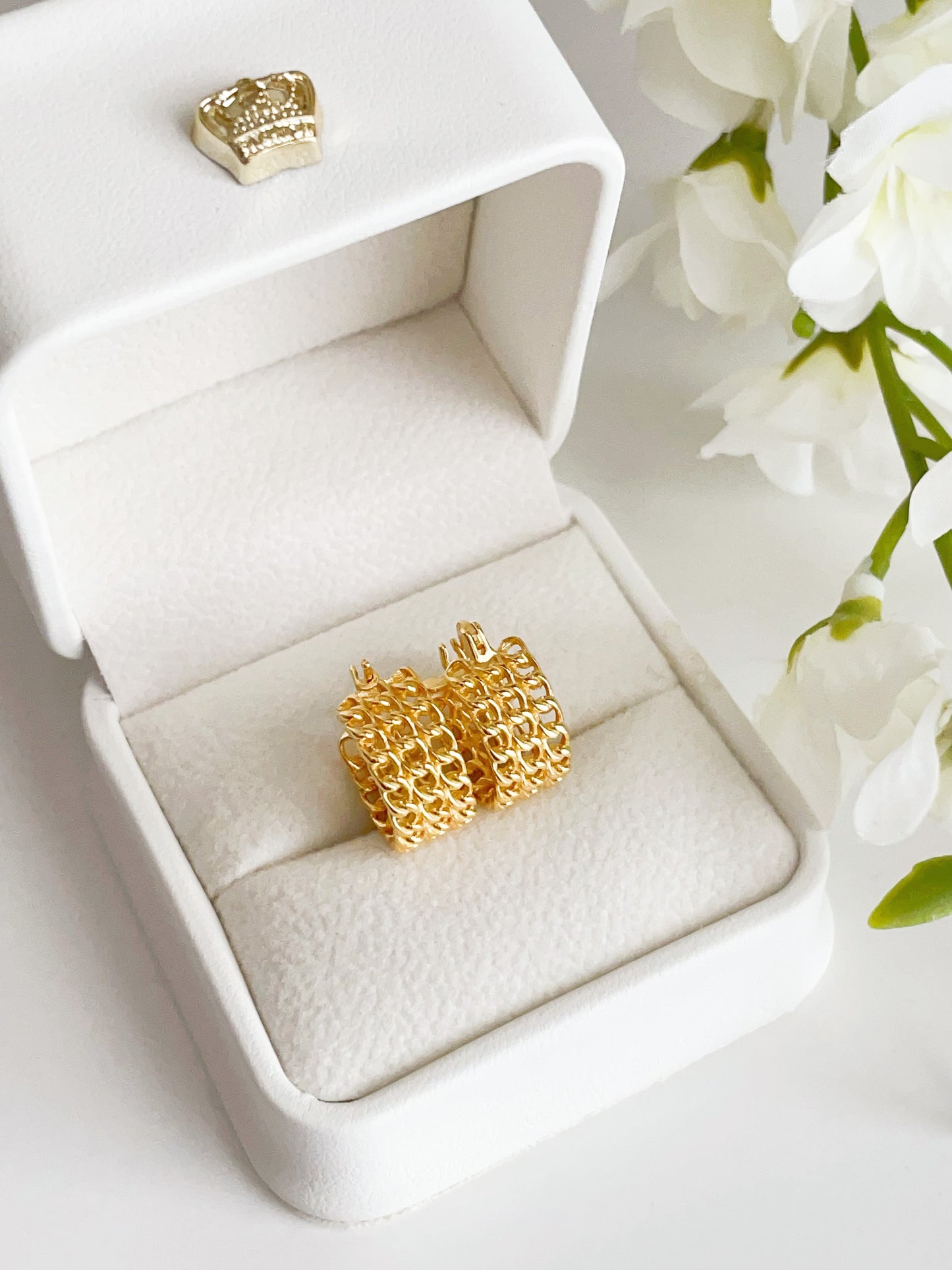 Vermeil Lattice Luxe Hoops