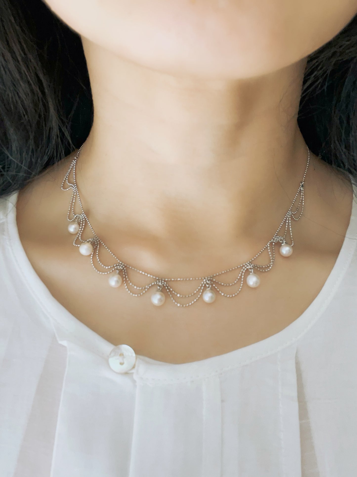 Lace Freshwater Pearl Necklace