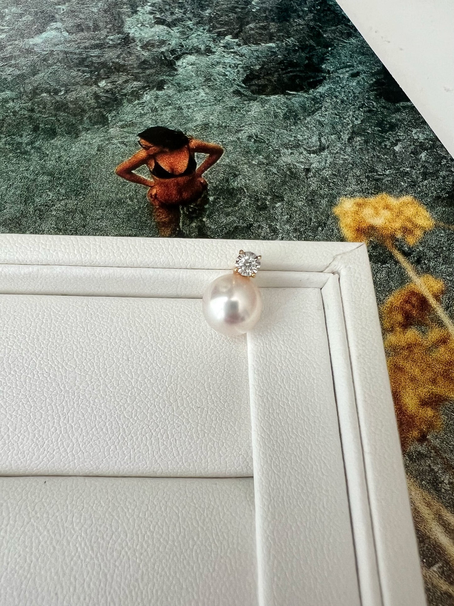 8.5-9mm Akoya Pearl Diamond Pendant