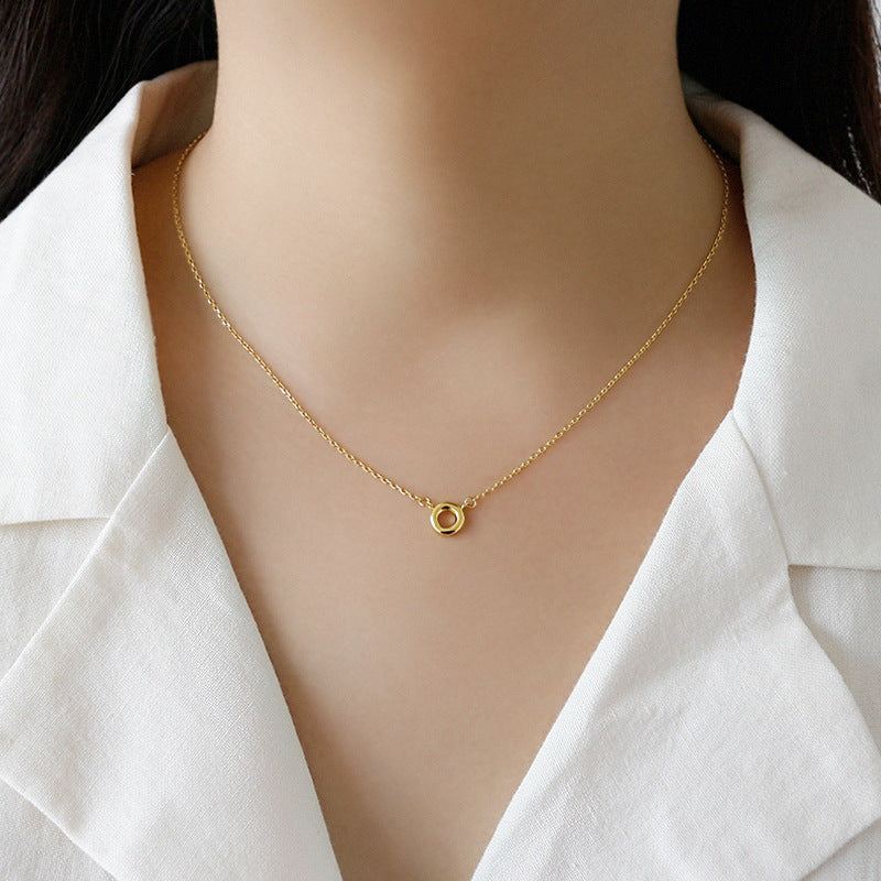 Sterling Silver Mini Ring Necklace