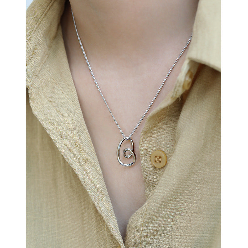 Sterling Silver Rotary Open Heart Necklace