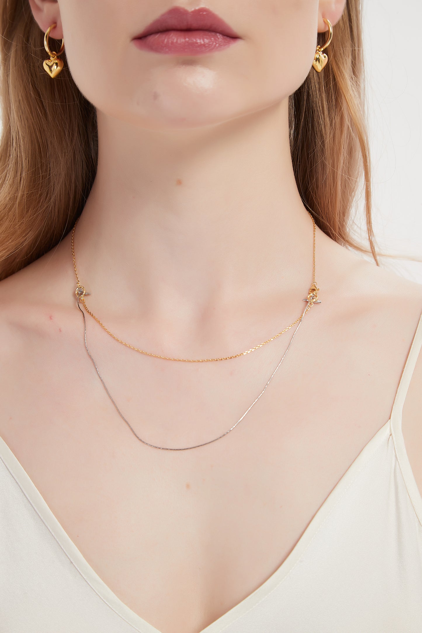 Sterling Silver Double Layered Necklaces