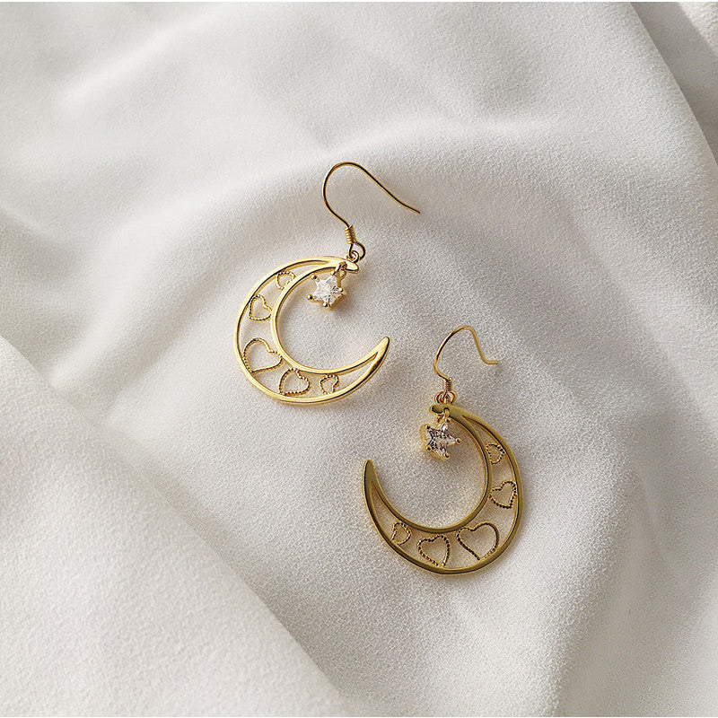 Sterling Silver Moon Drop Earrings