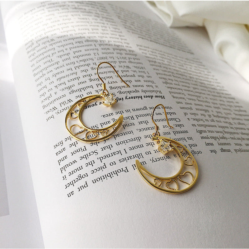 Sterling Silver Moon Drop Earrings