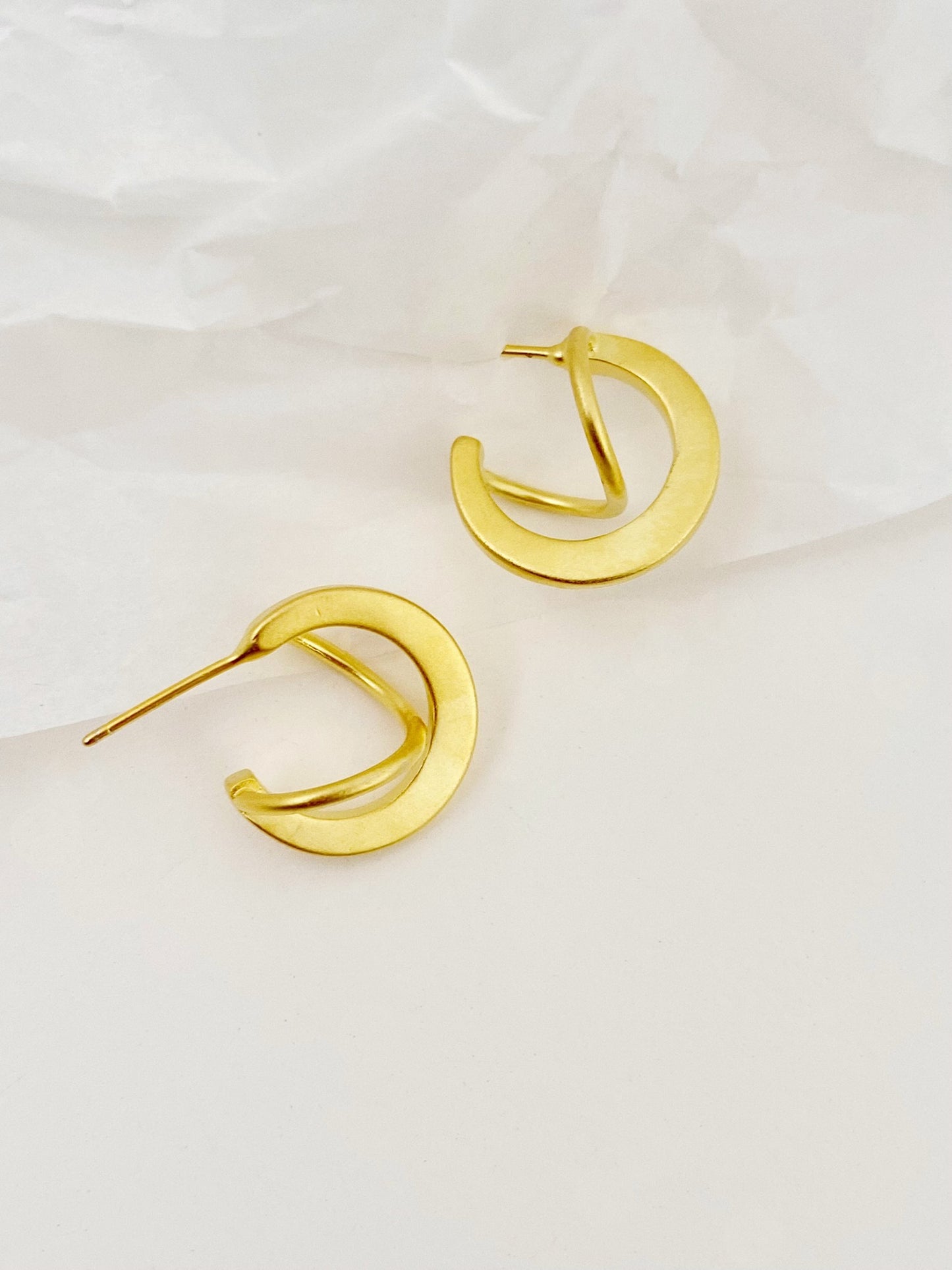 Sterling Silver Geometric Hoop Earrings