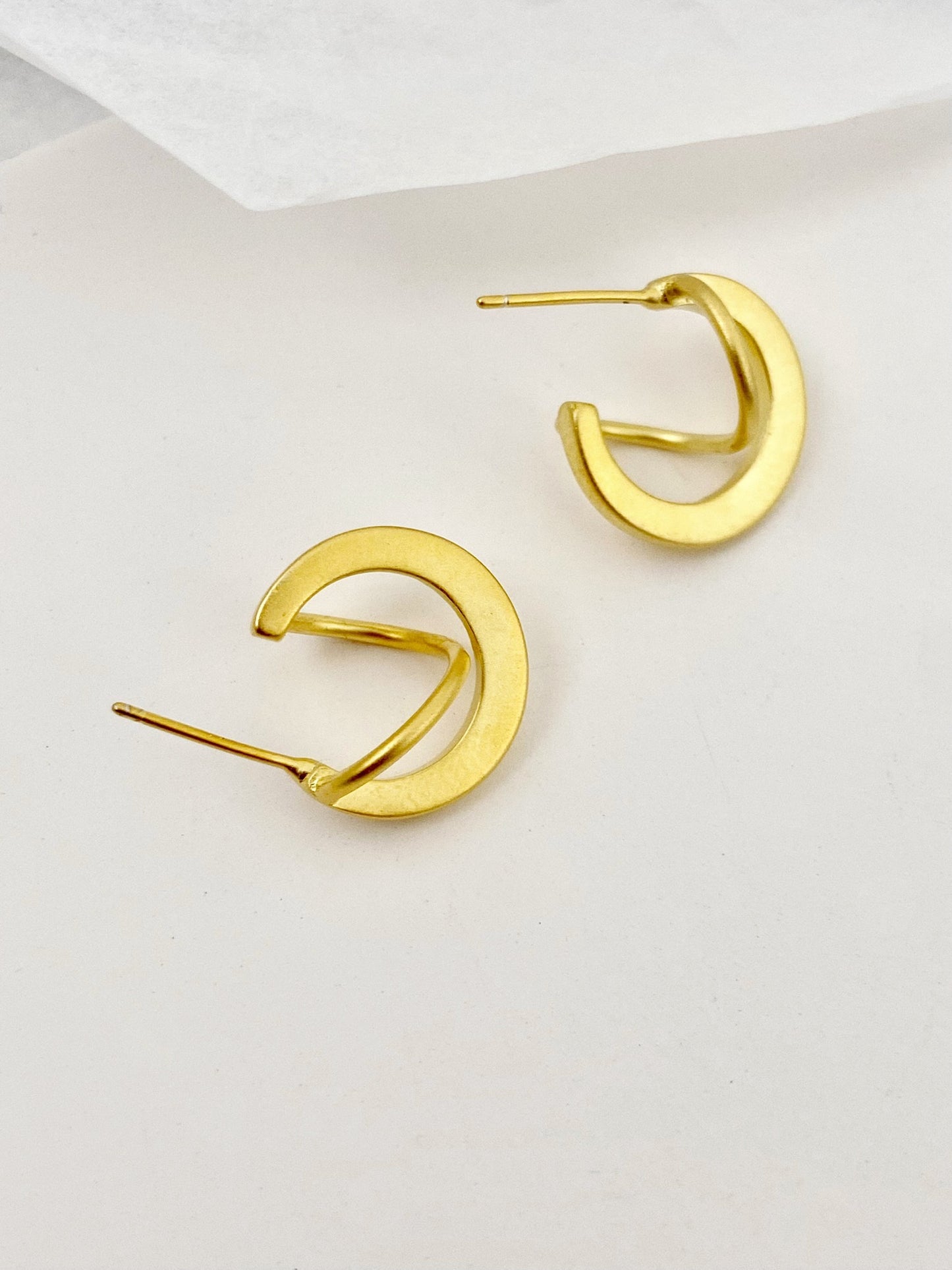 Sterling Silver Geometric Hoop Earrings