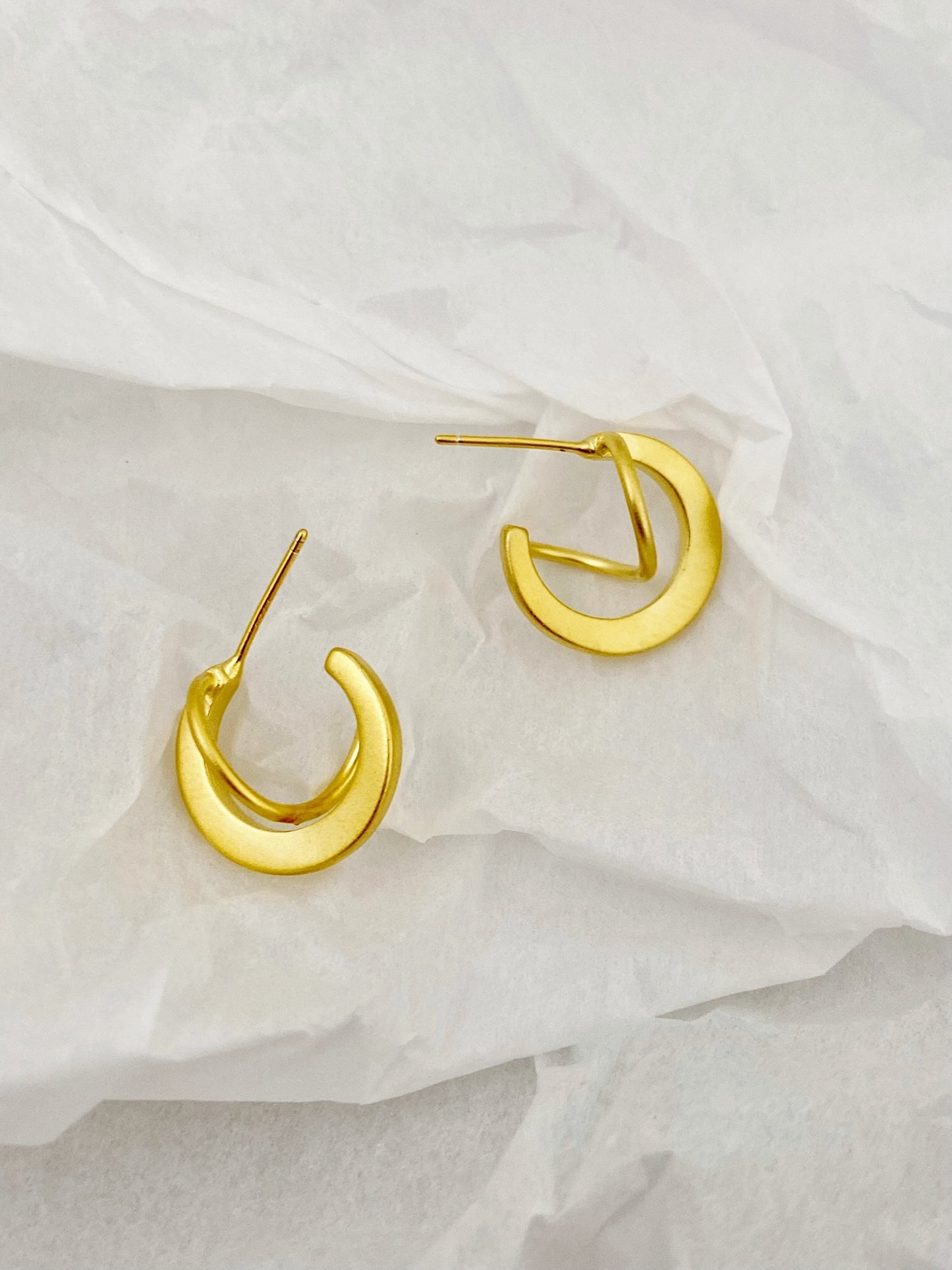 Sterling Silver Geometric Hoop Earrings