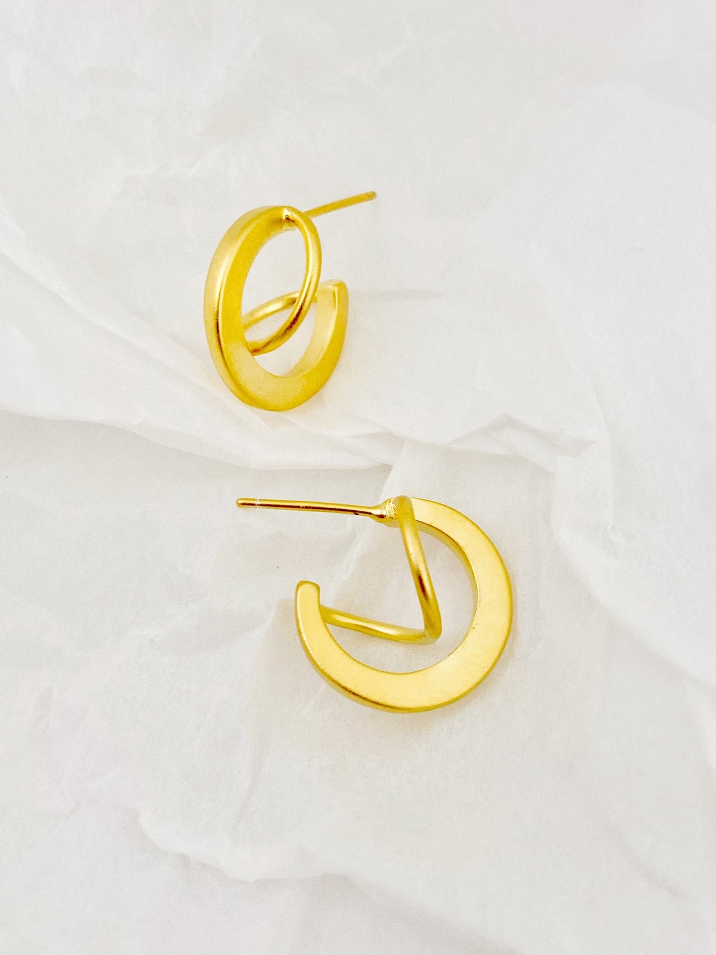 Sterling Silver Geometric Hoop Earrings