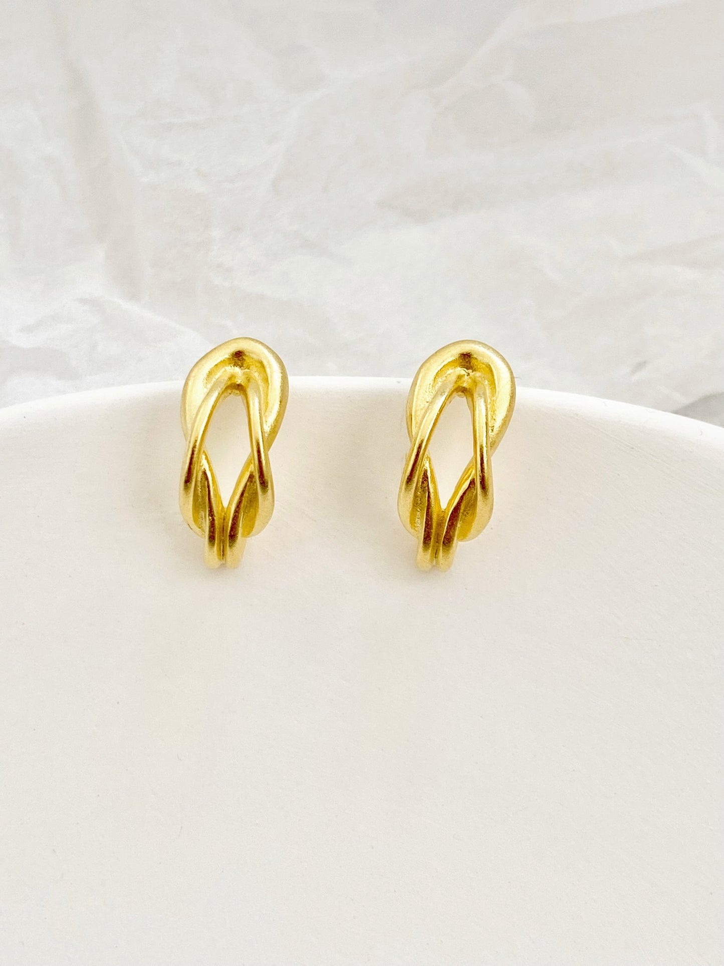 Sterling Silver Hemp Flowers Hoop Earrings