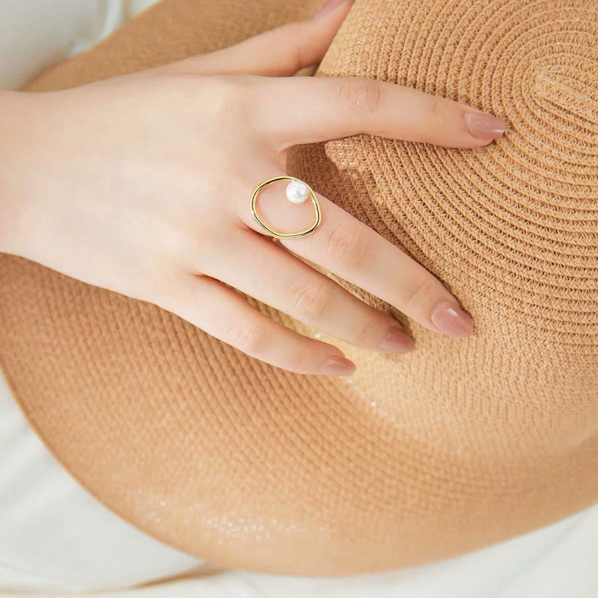 Sterling Silver Shell Pearl Ring