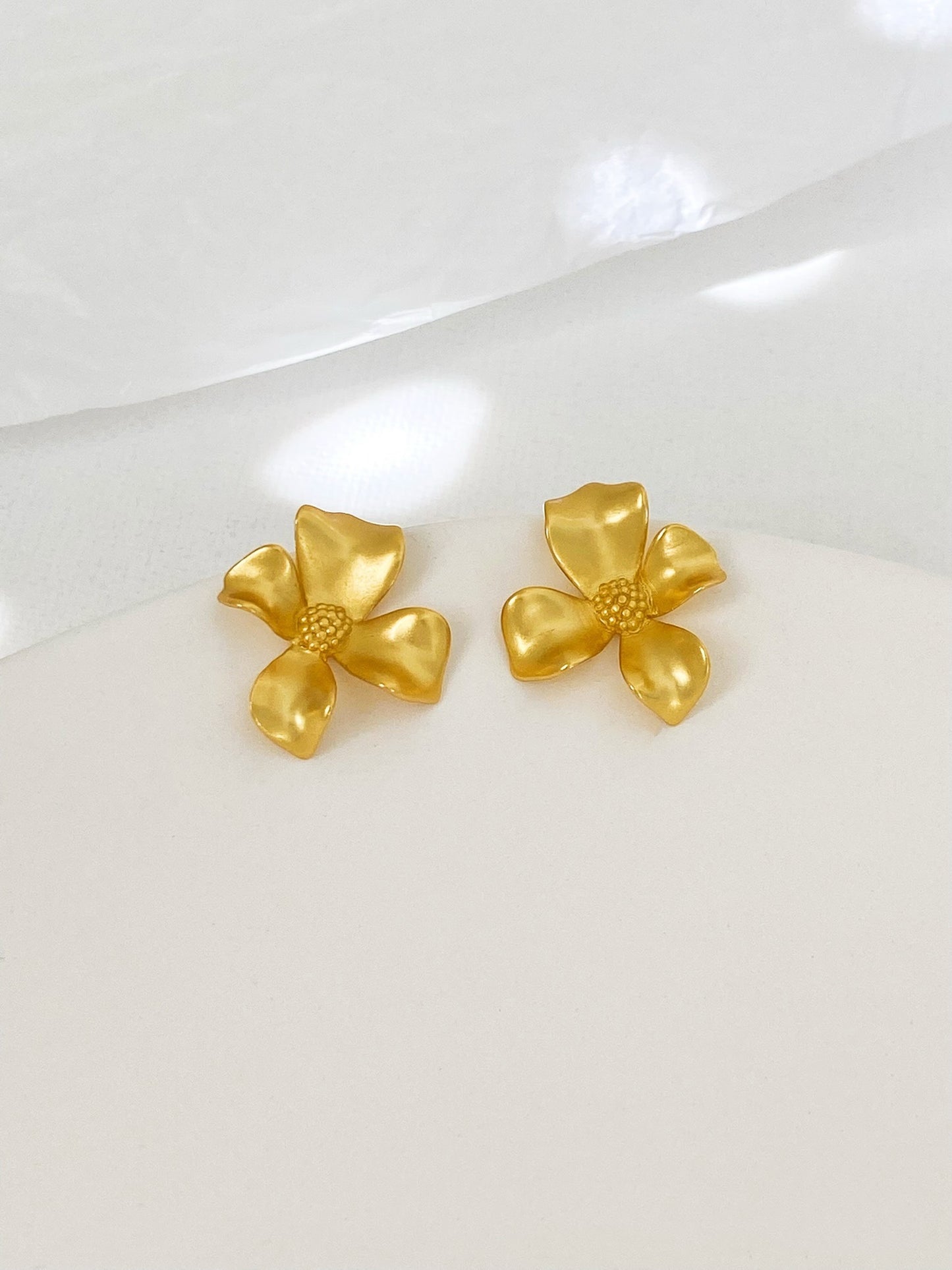 Sterling Silver Orchid Studs Earrings