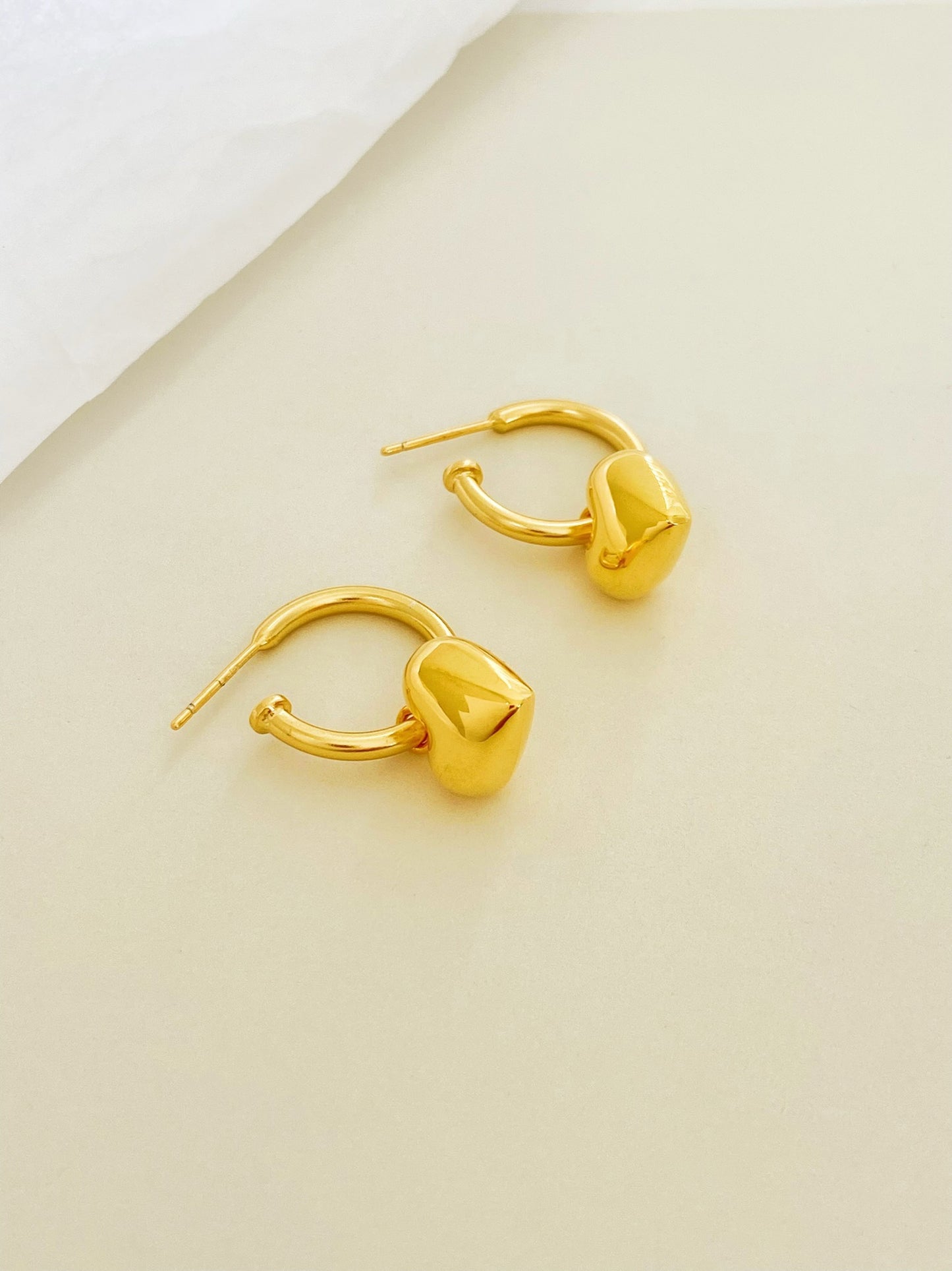 Sterling Silver Heart Tag Drop Earrings