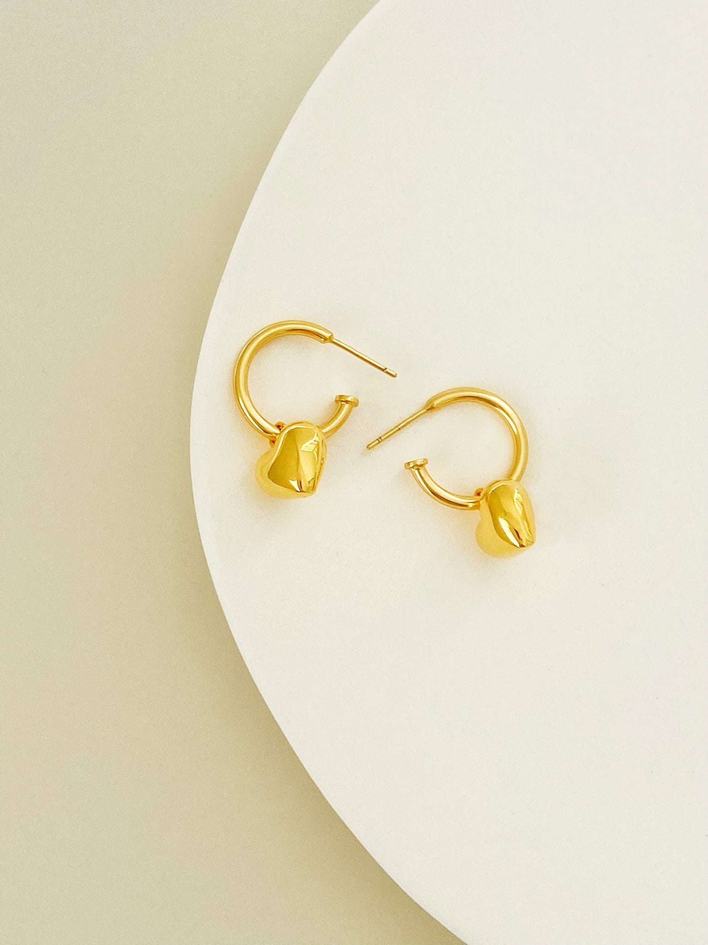 Sterling Silver Heart Tag Drop Earrings