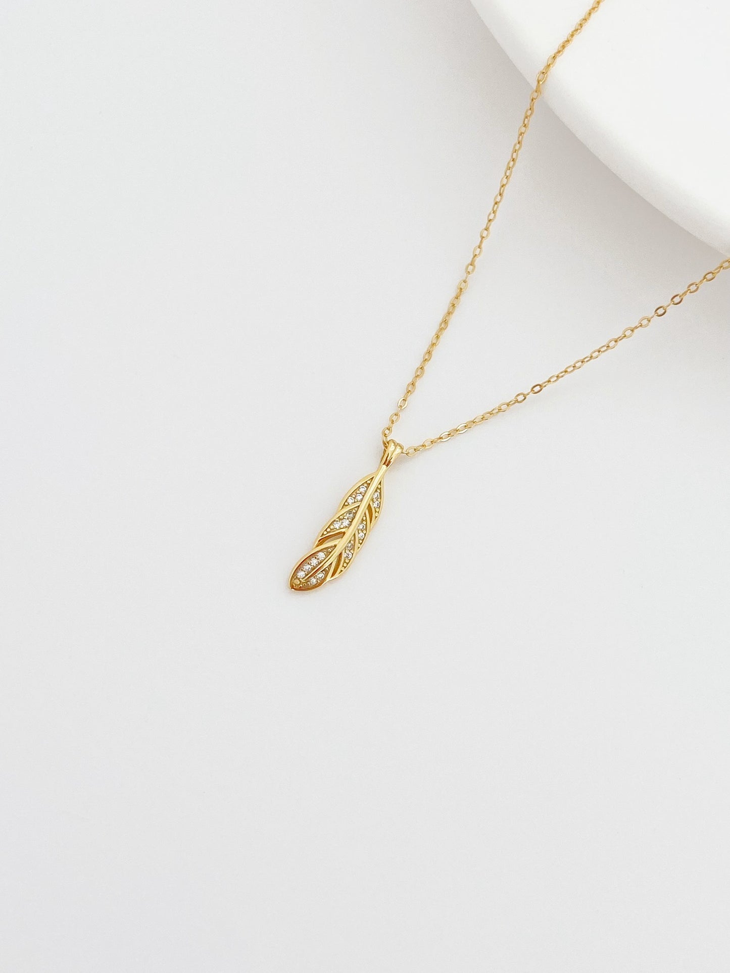 Sterling Silver Feather Necklace