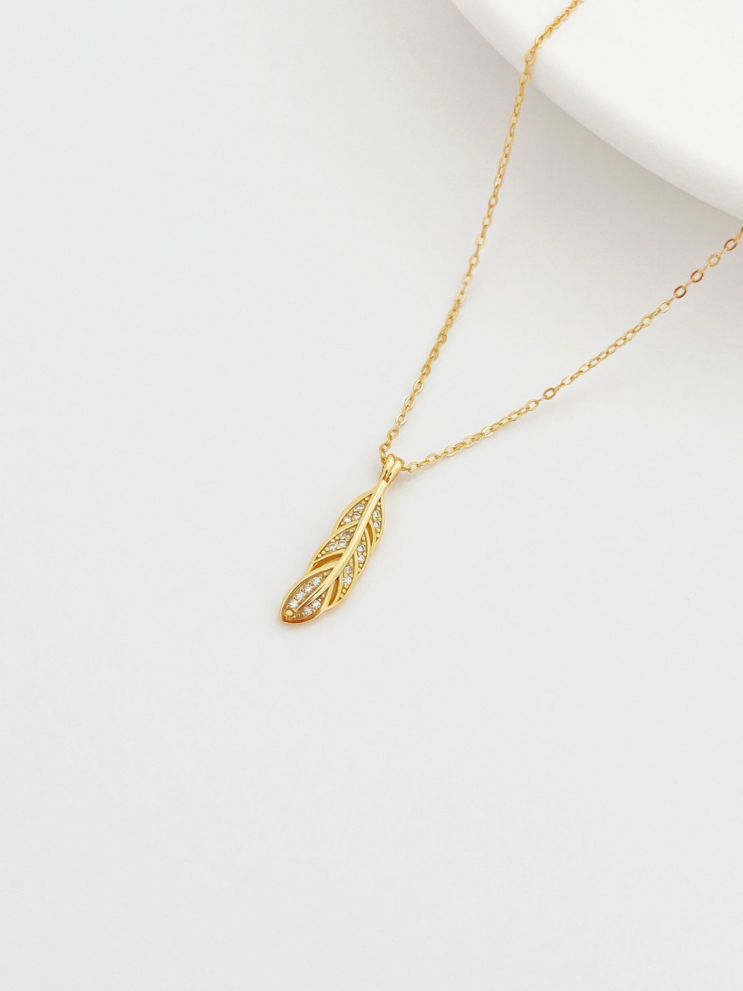 Sterling Silver Feather Necklace