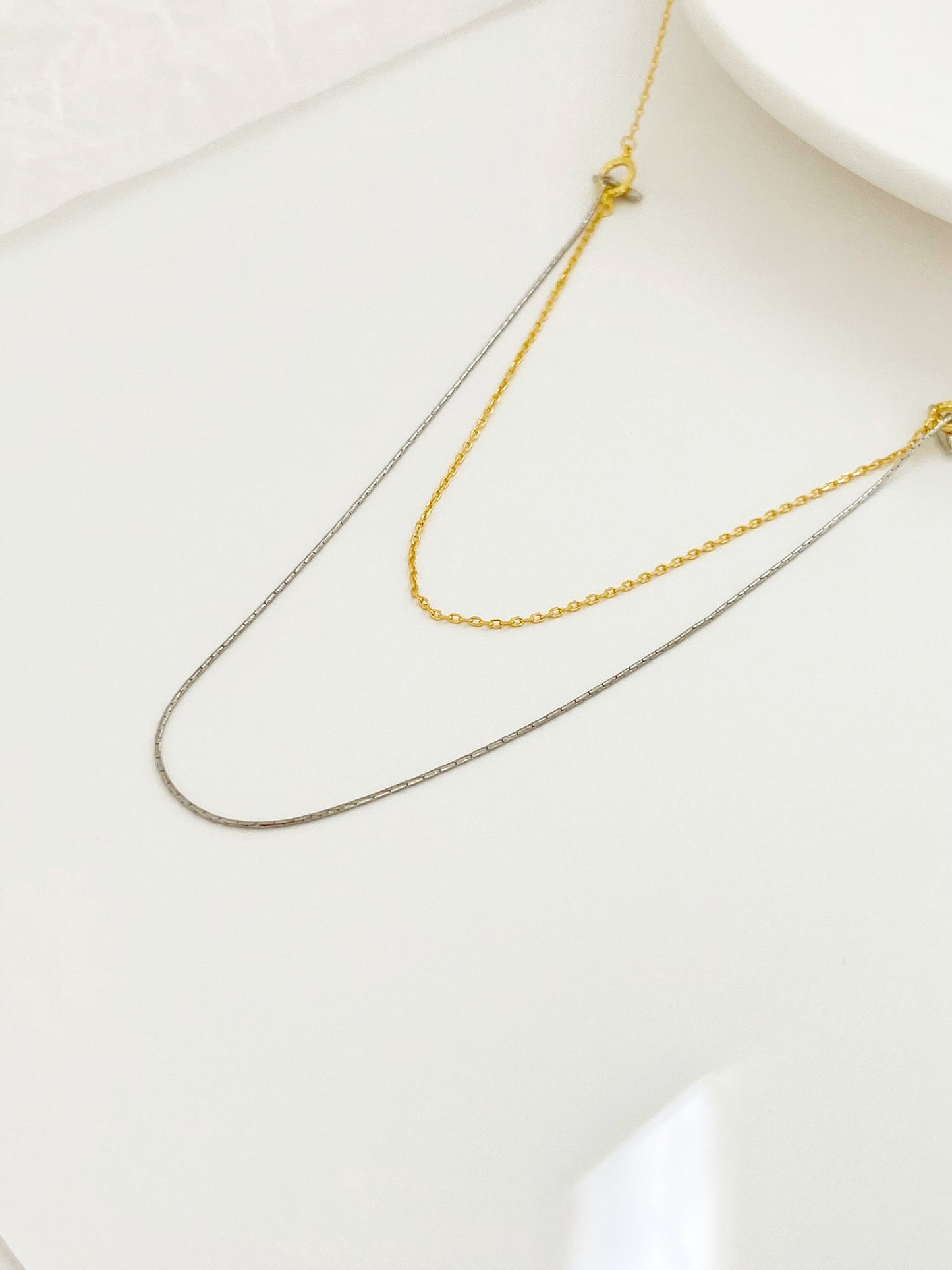 Sterling Silver Double Layered Necklaces