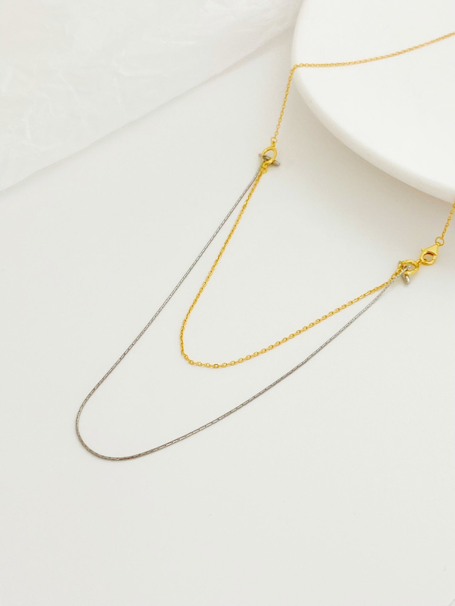 Sterling Silver Double Layered Necklaces