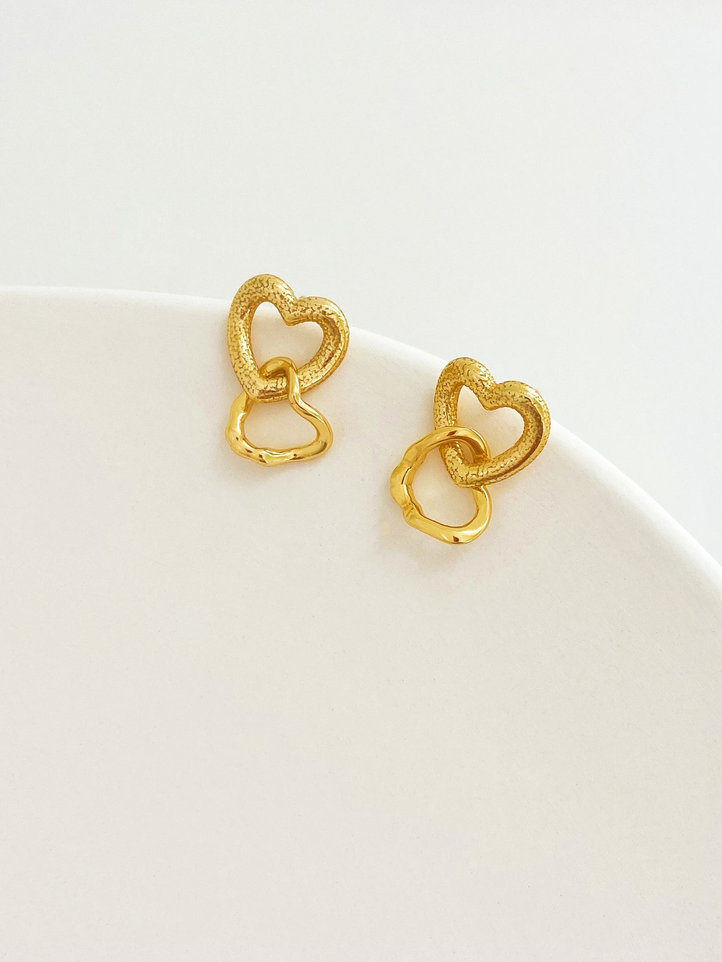 Sterling Silver Open Hearts Drop Earrings