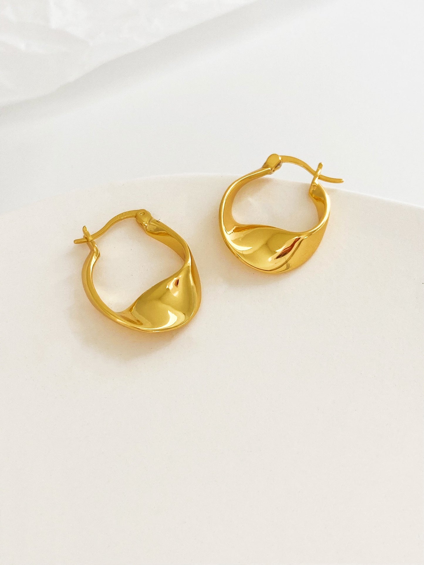 Sterling Silver Circle Flat Hoop Earrings