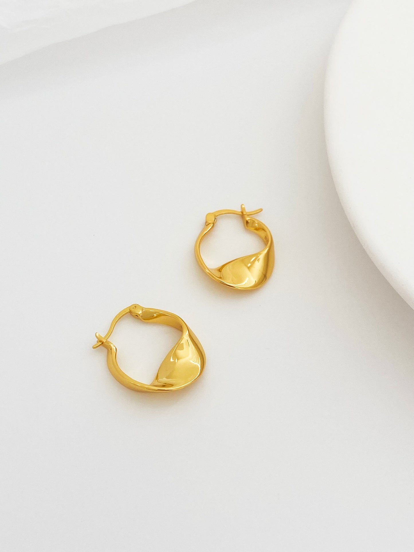 Sterling Silver Circle Flat Hoop Earrings