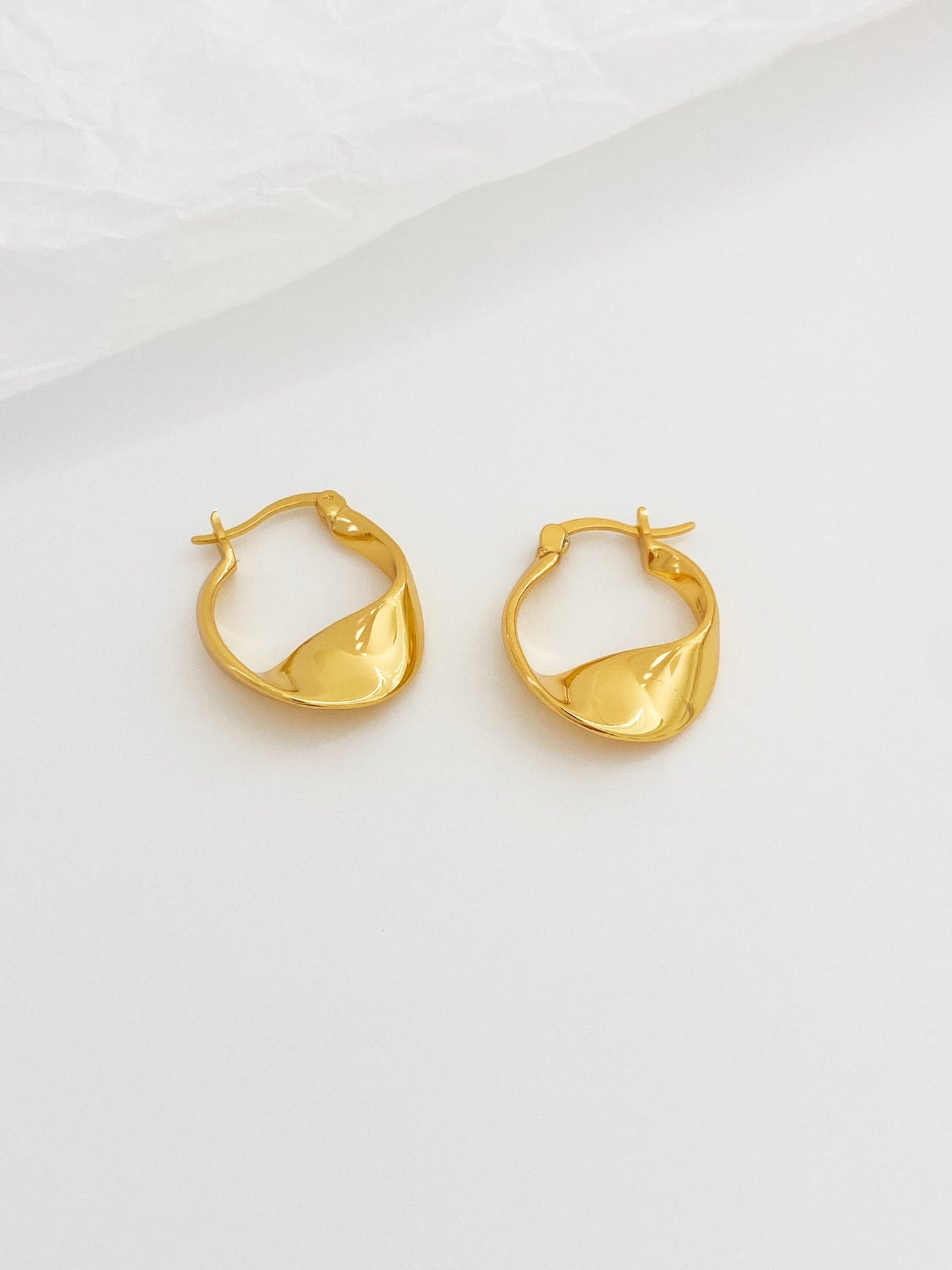 Sterling Silver Circle Flat Hoop Earrings