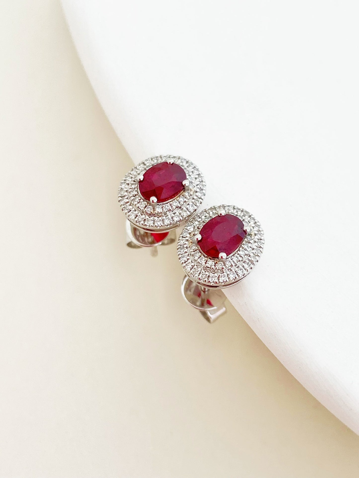 Ruby Diamond Studs Earrings