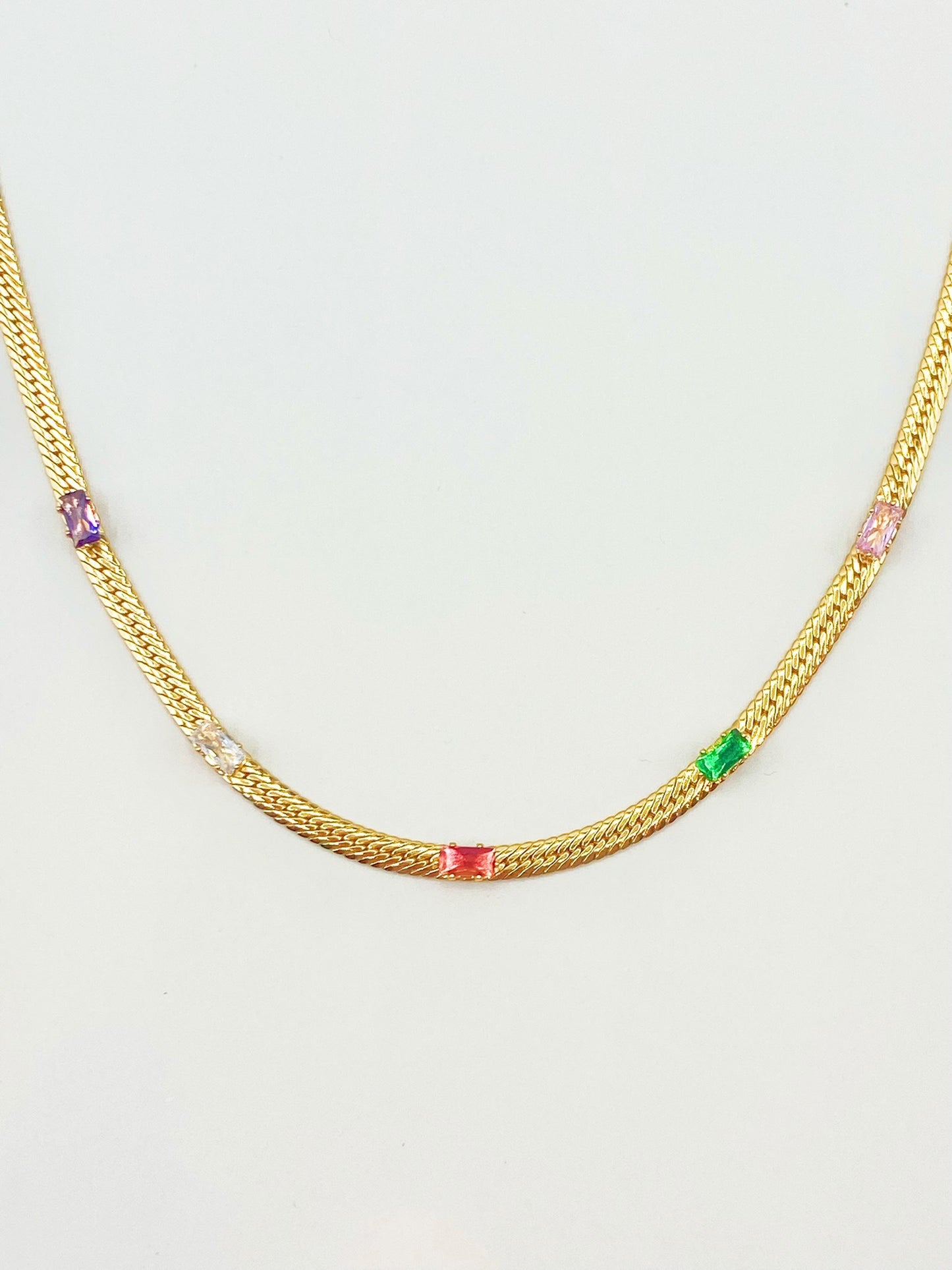 Flat Colored Snake Chocker Necklace