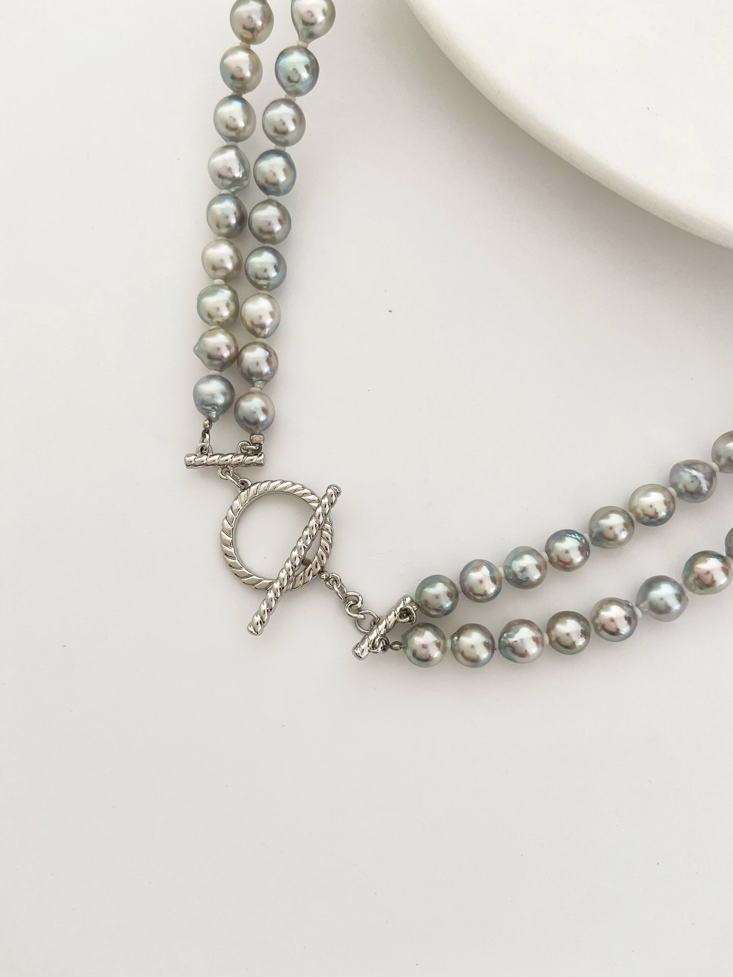 Japanese Gray Akoya Pearl Necklace