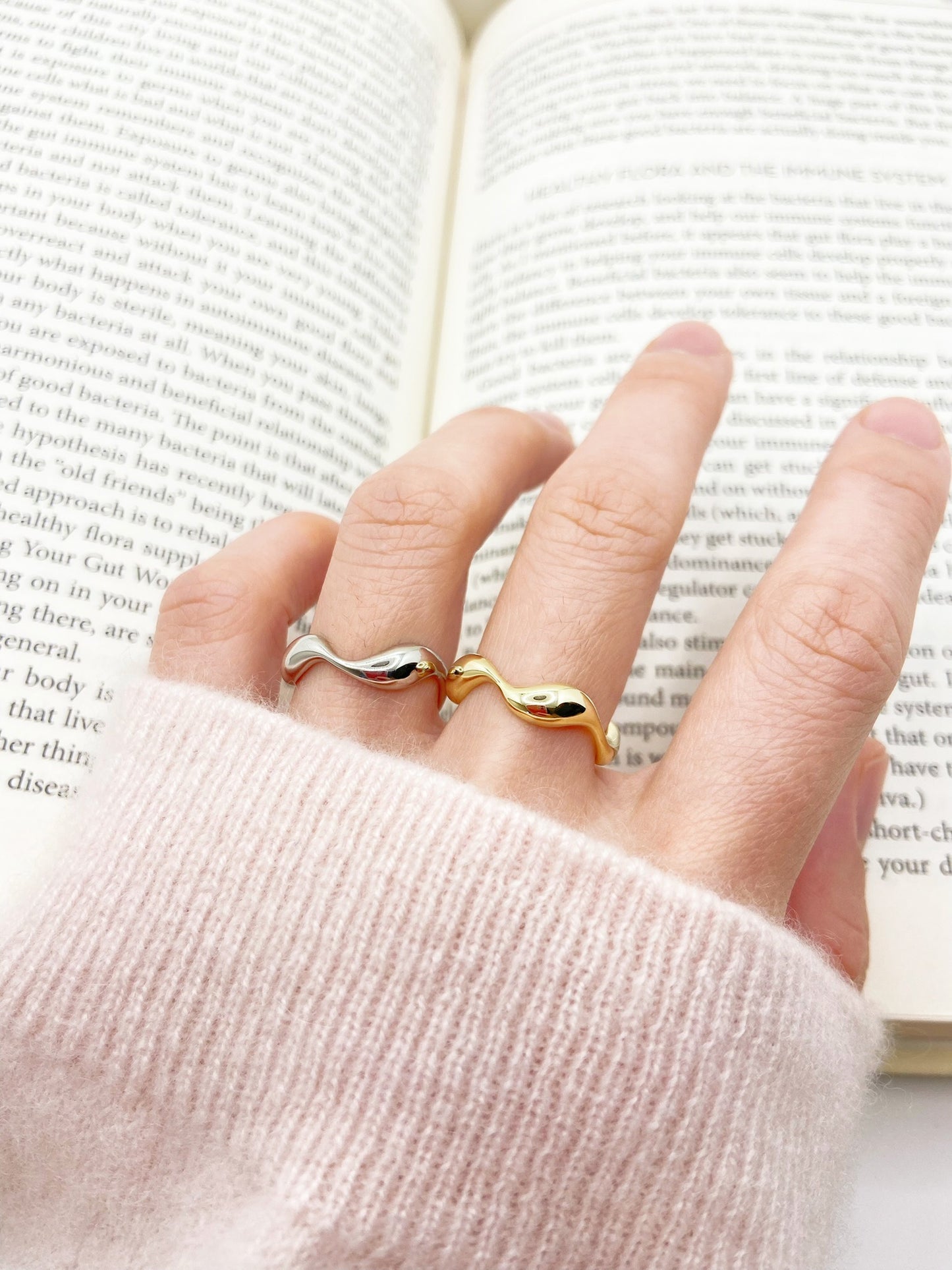 Sterling Silver Classic Wave Shaped Ring
