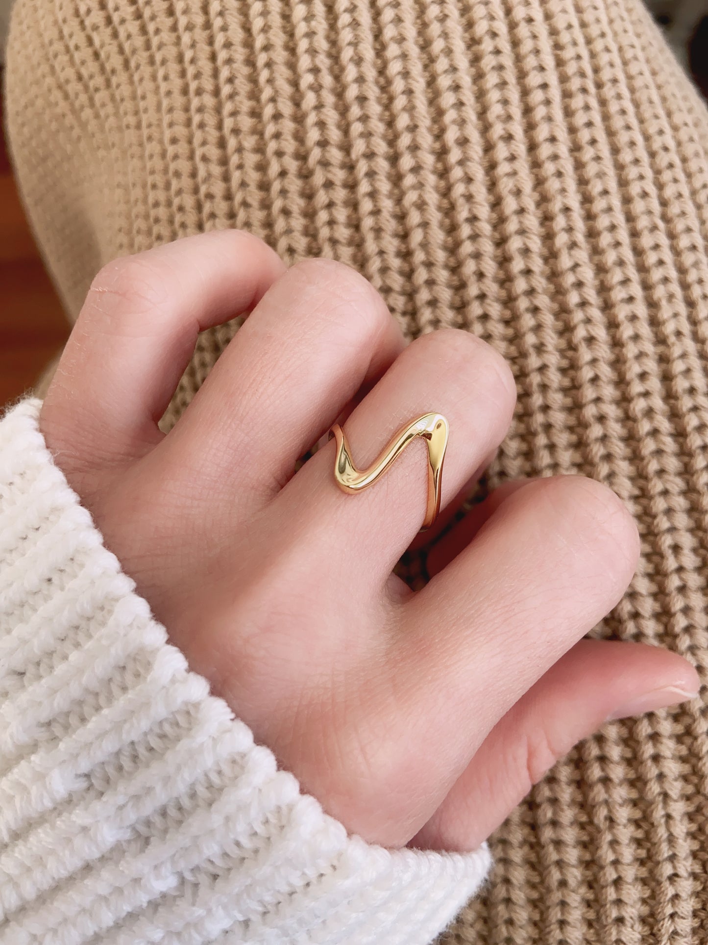 Sterling Silver Wave Shaped Ring