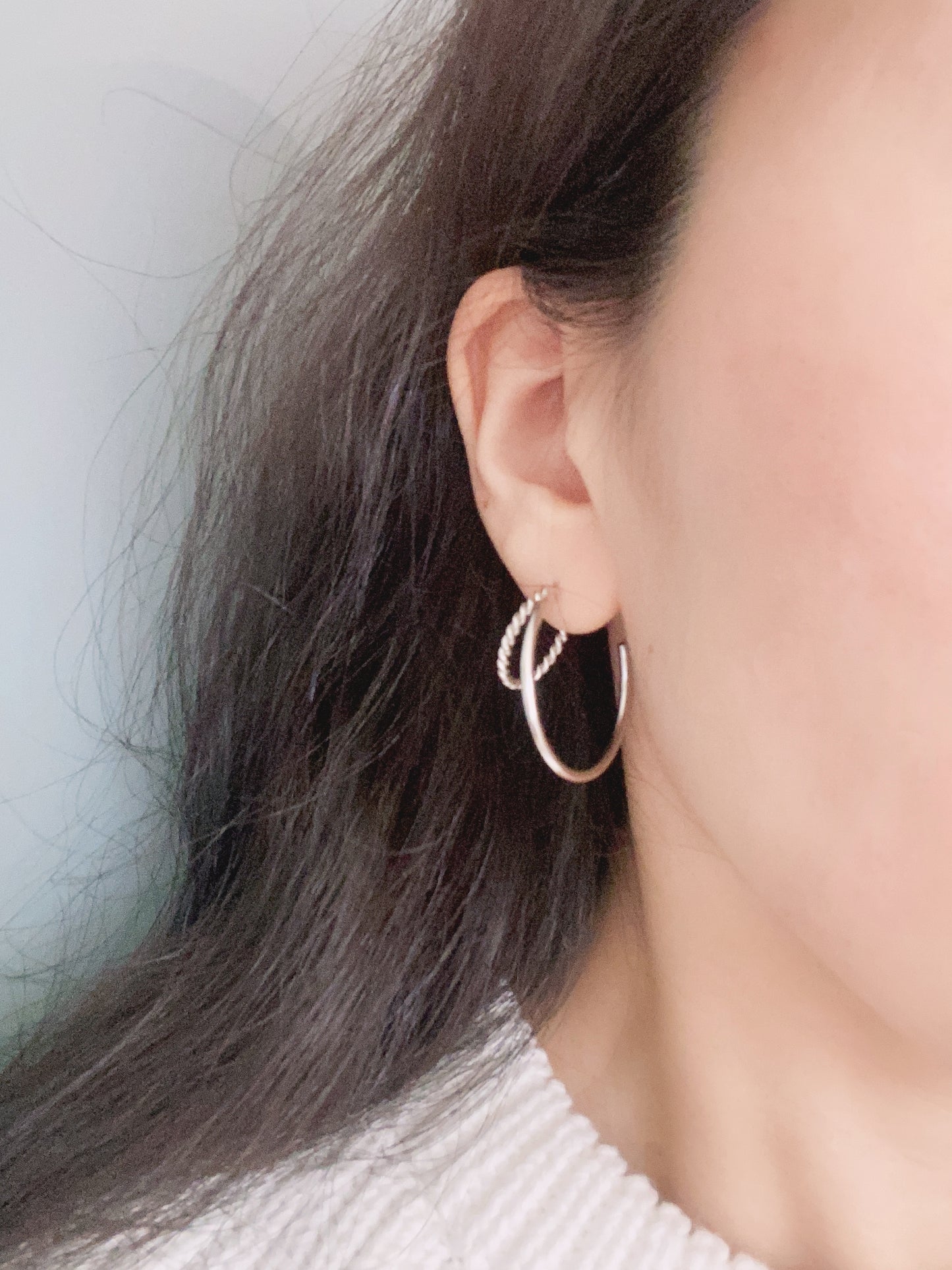 Sterling Silver Circle Hoop Earrings