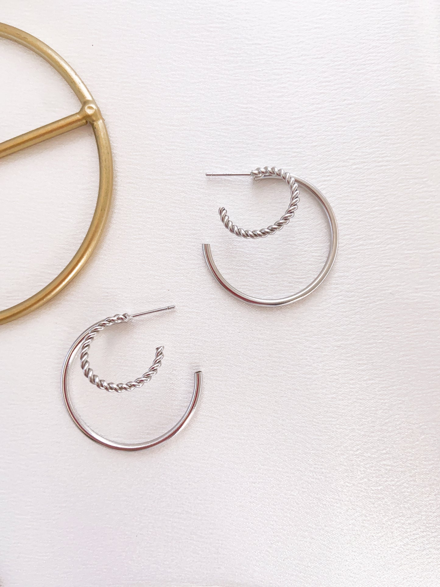 Sterling Silver Circle Hoop Earrings
