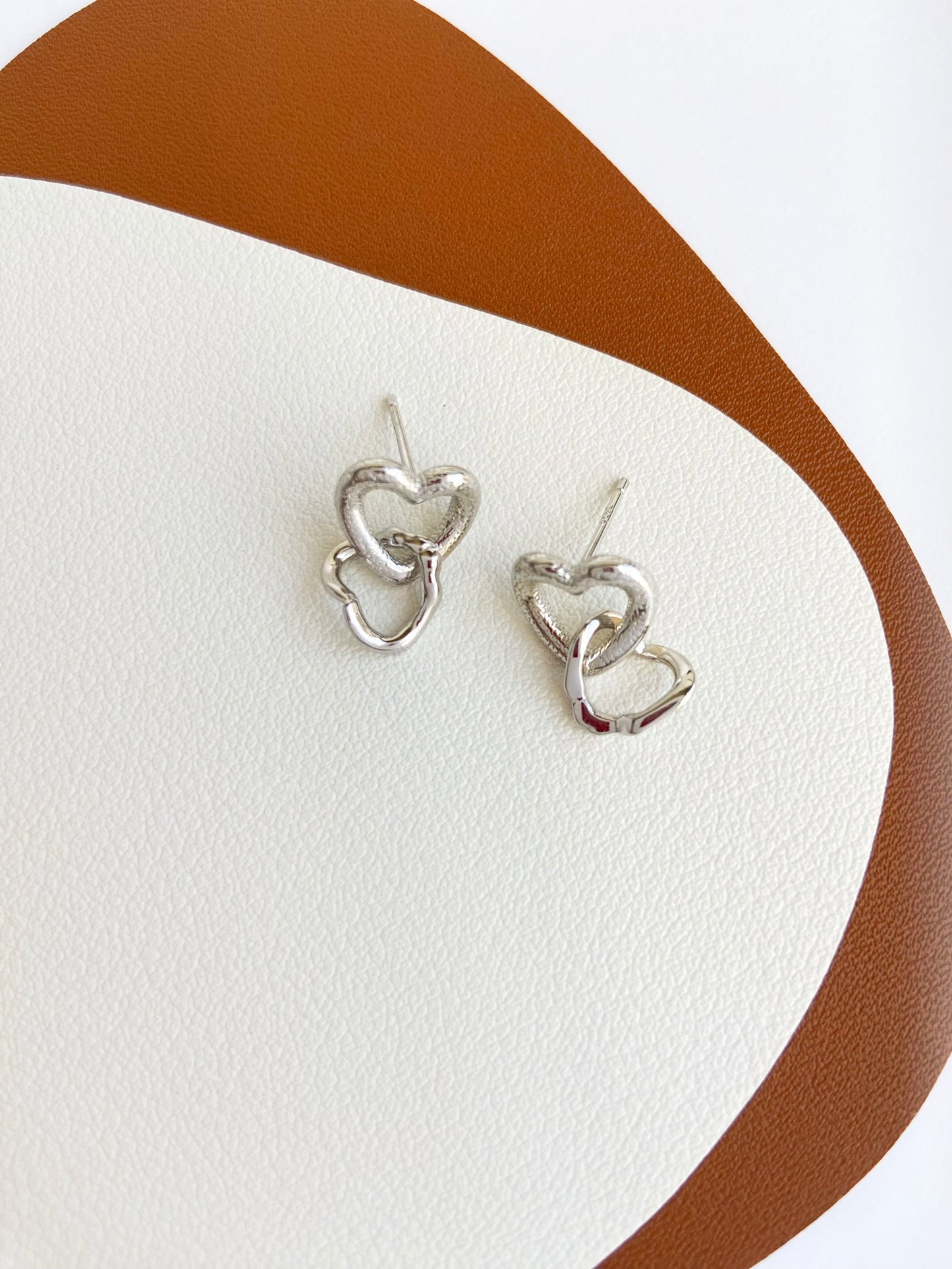 Sterling Silver Open Hearts Drop Earrings