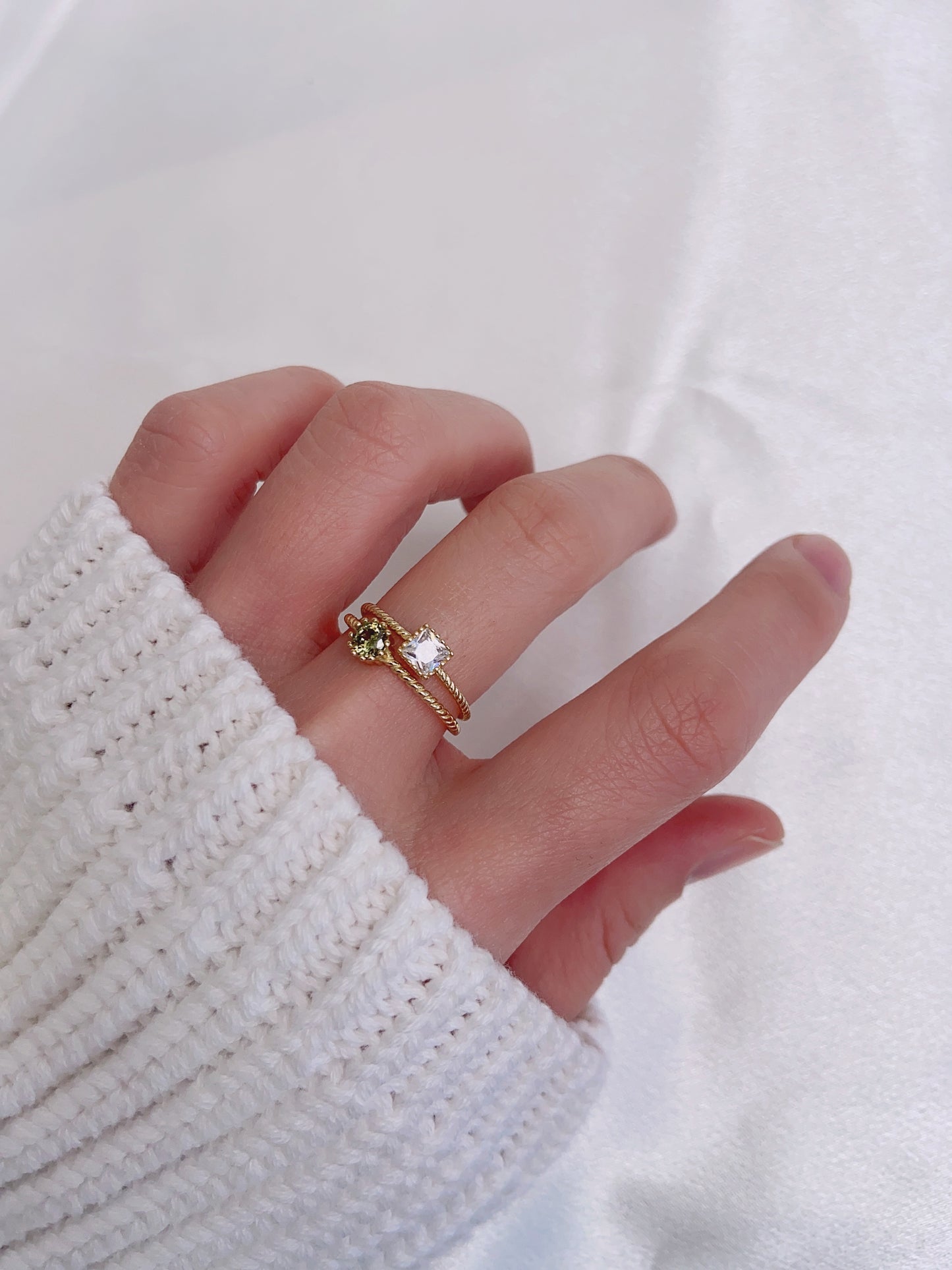 Sterling Silver Tiny Gemstone Ring