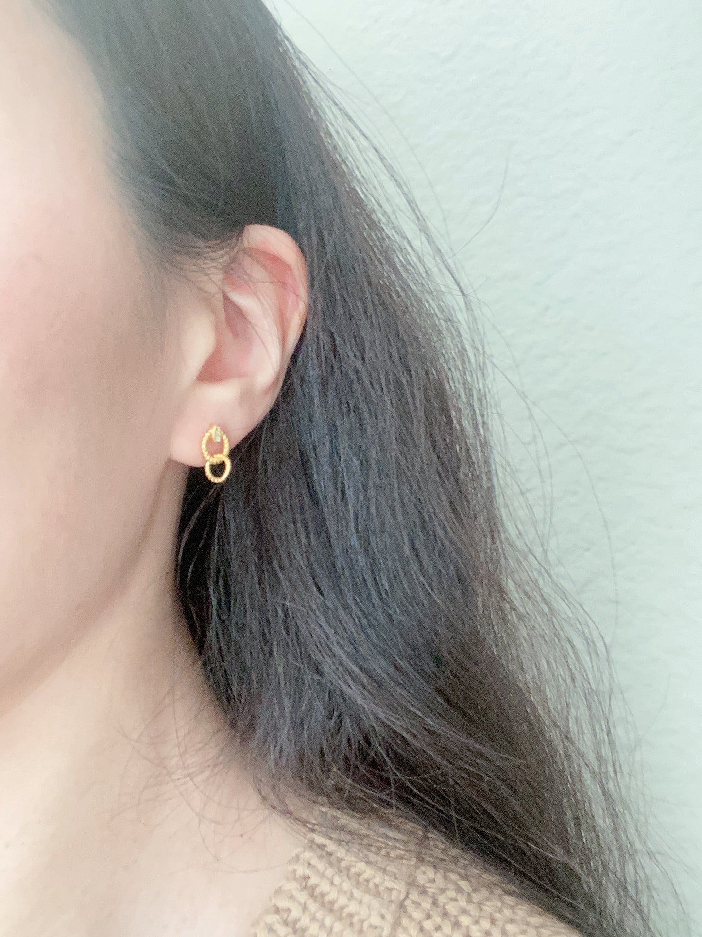Rope Circle Studs Earrings