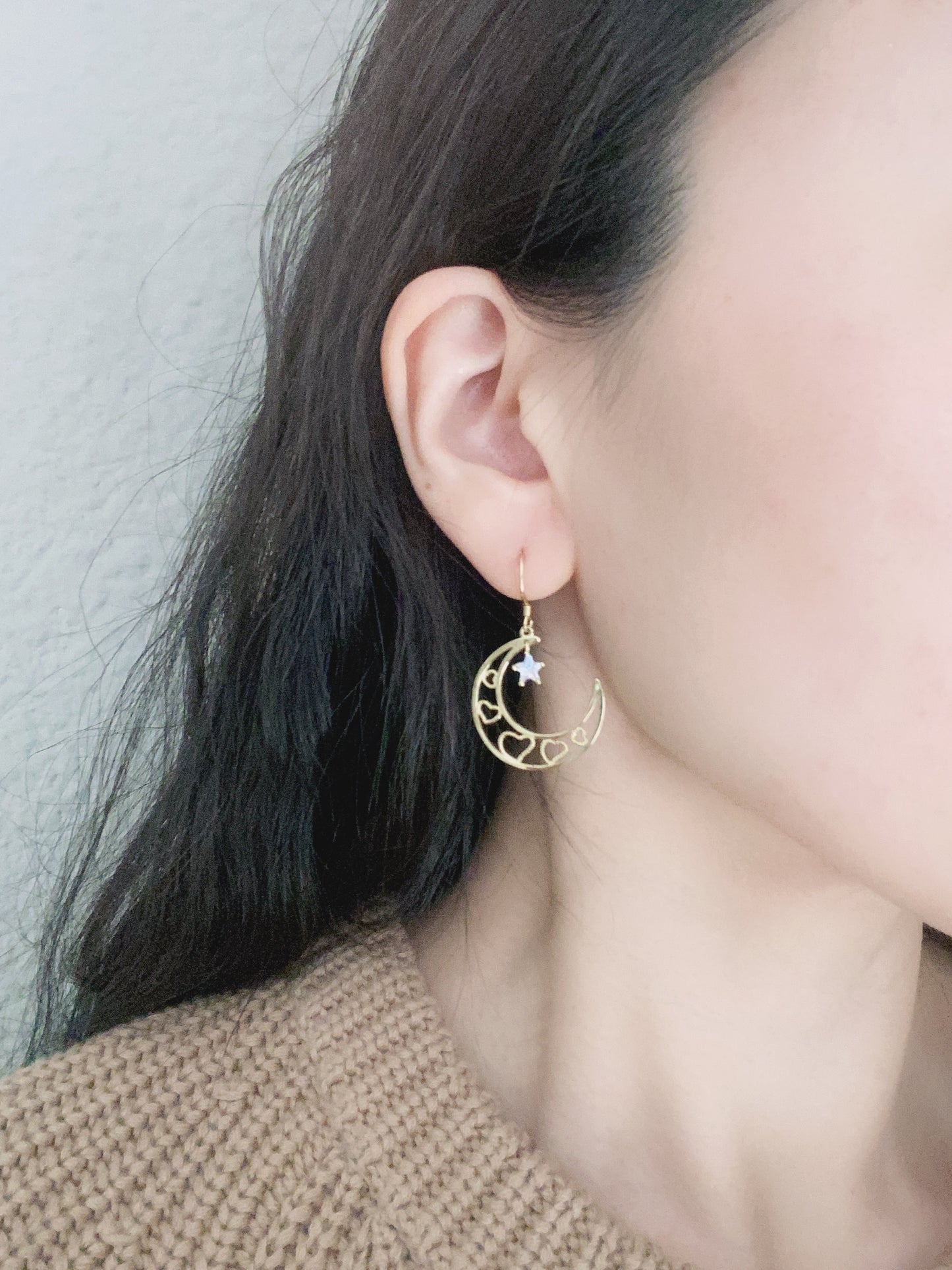 Sterling Silver Moon Drop Earrings