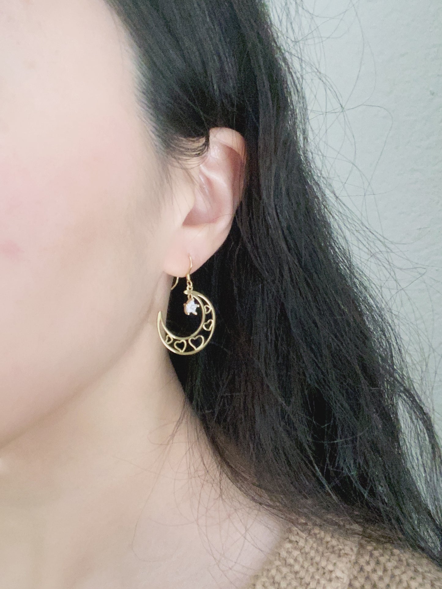 Sterling Silver Moon Drop Earrings