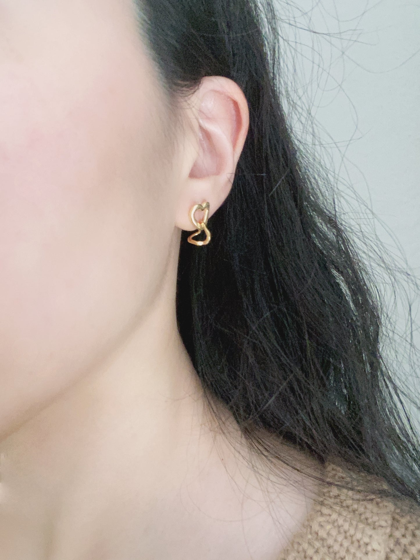 Sterling Silver Open Hearts Drop Earrings