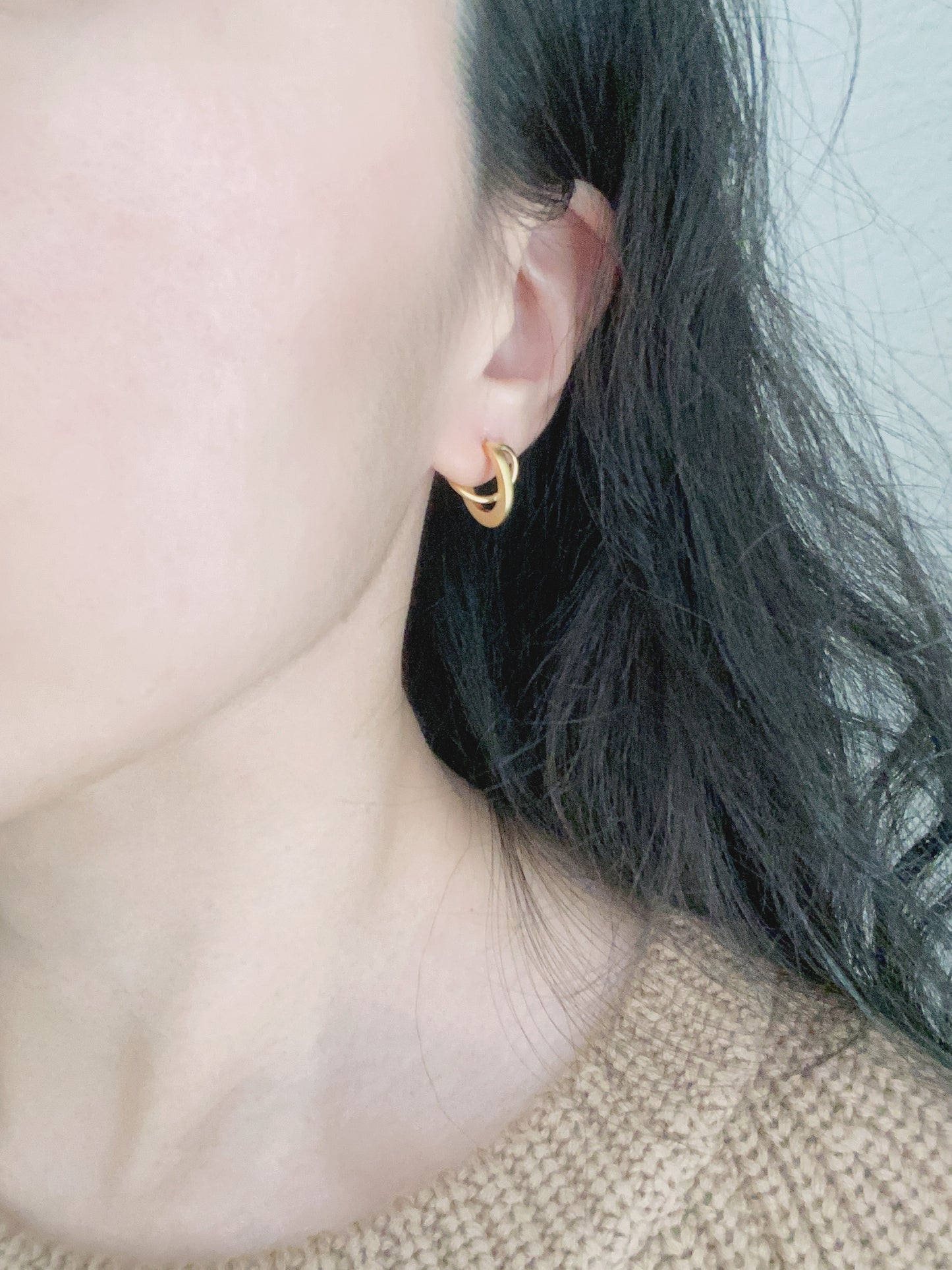 Sterling Silver Geometric Hoop Earrings