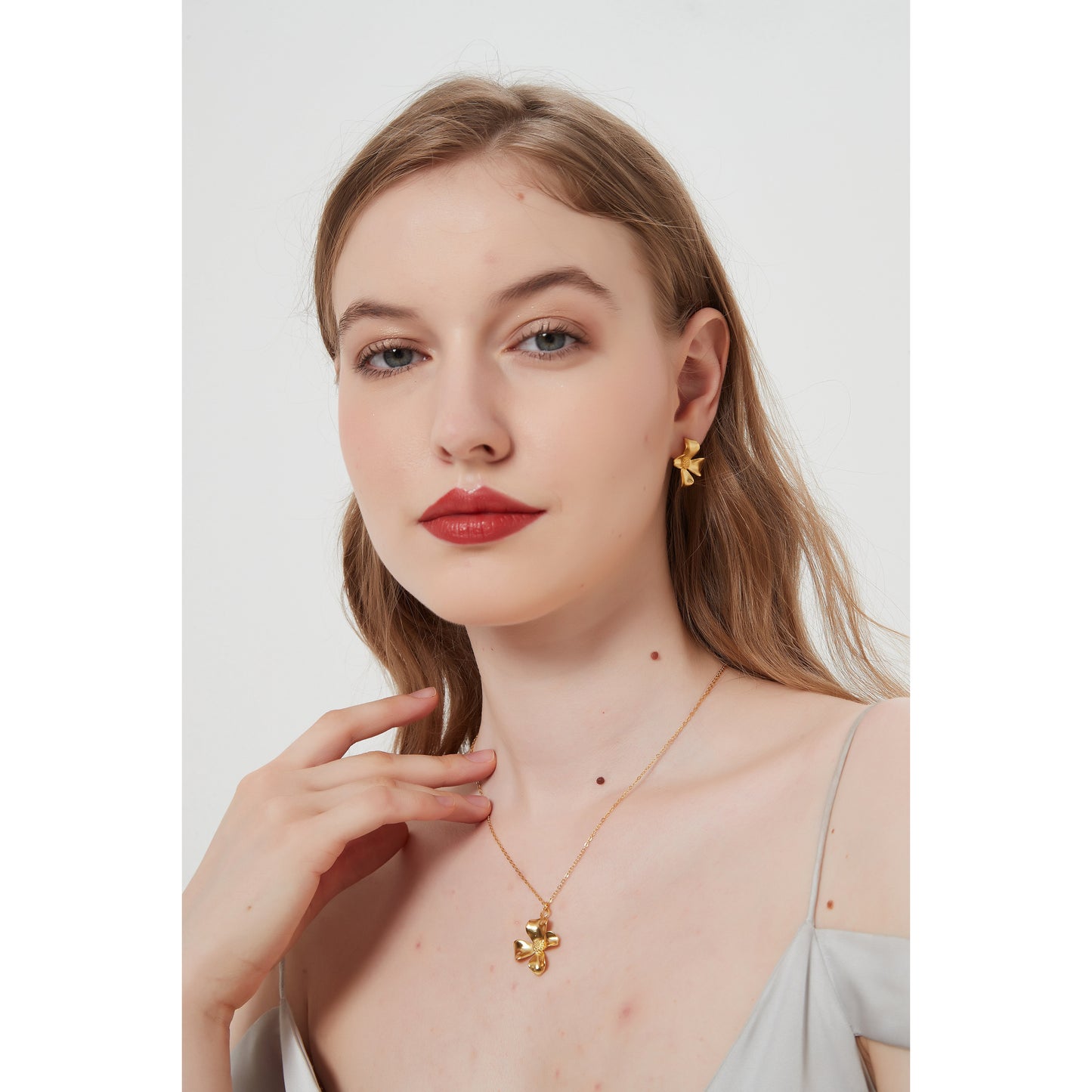 Sterling Silver Orchid Necklace