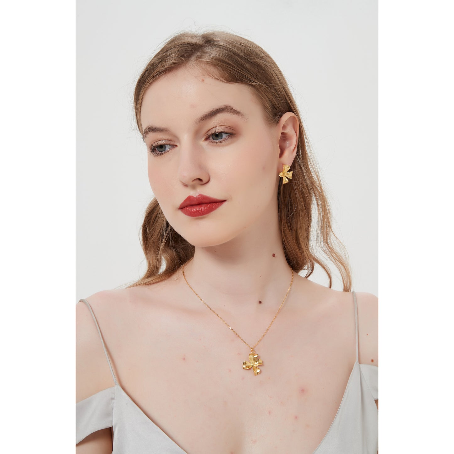 Sterling Silver Orchid Necklace