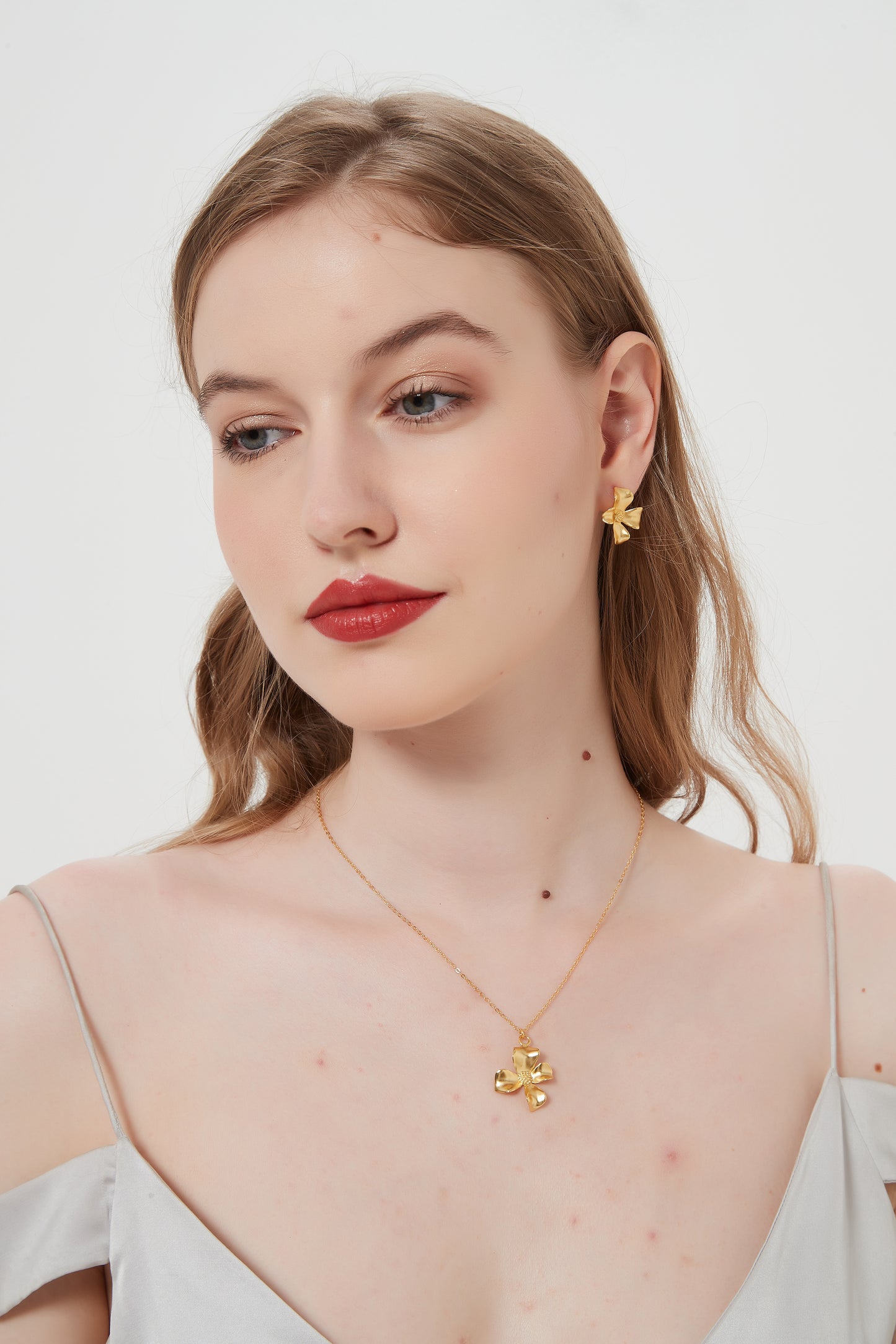 Sterling Silver Orchid Studs Earrings