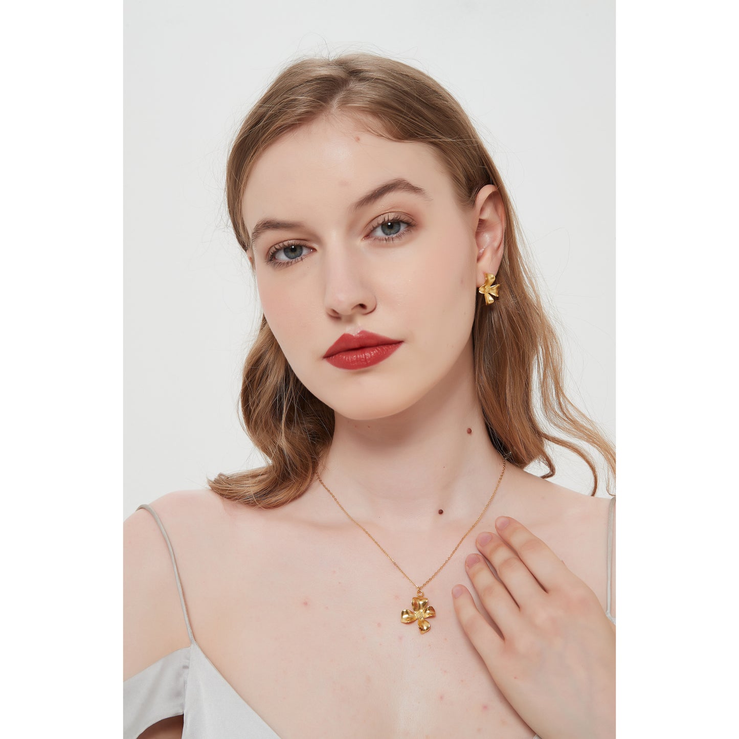Sterling Silver Orchid Necklace