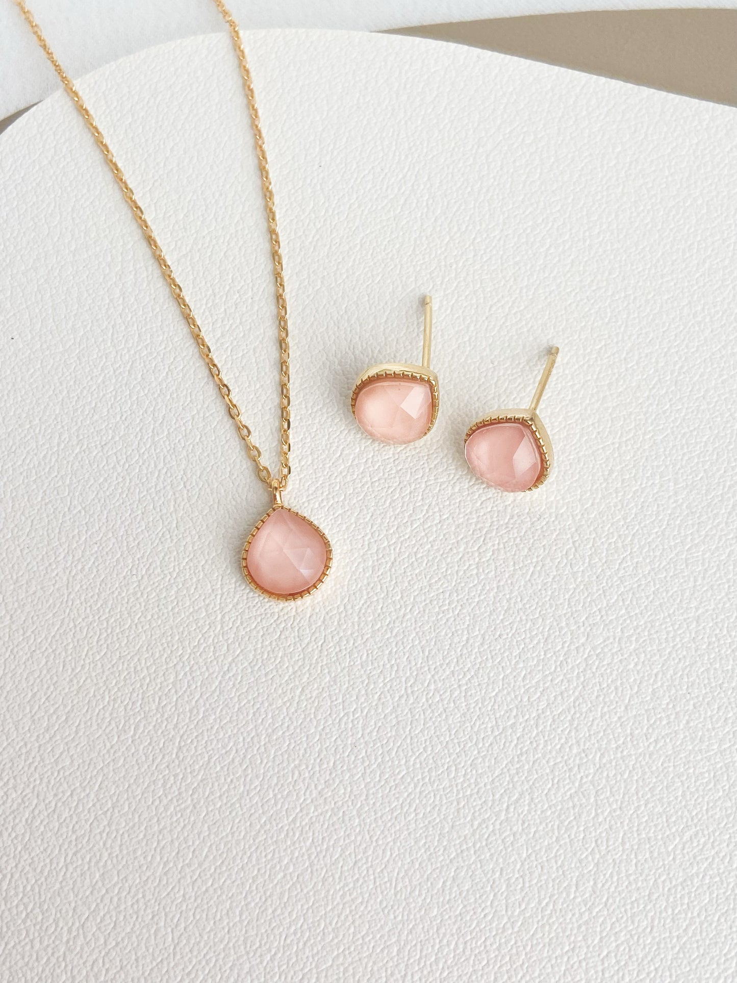 Blush Pink Crystal Studs Earrings