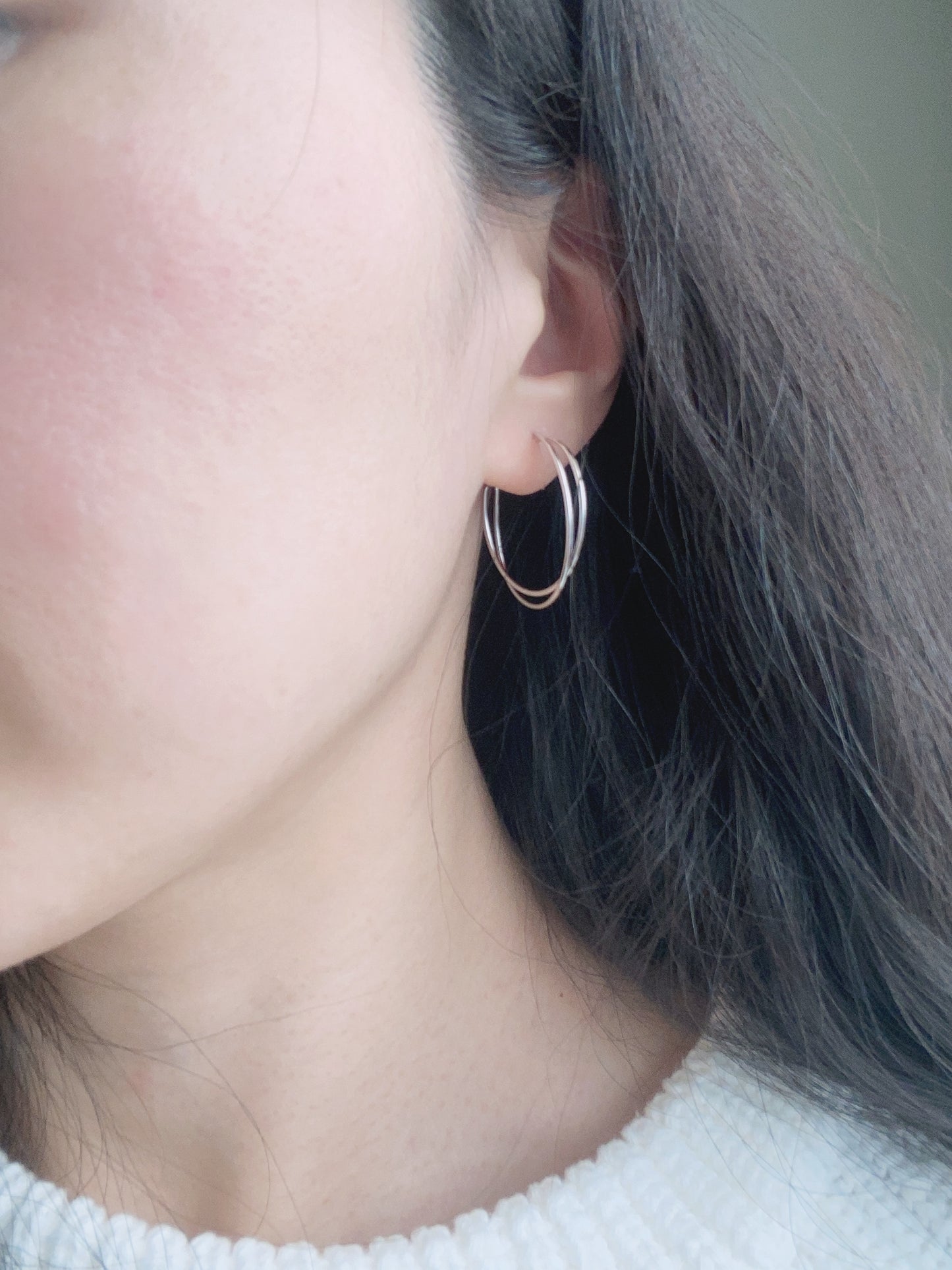 Sterling Silver Lineally Bold Hoop Earrings