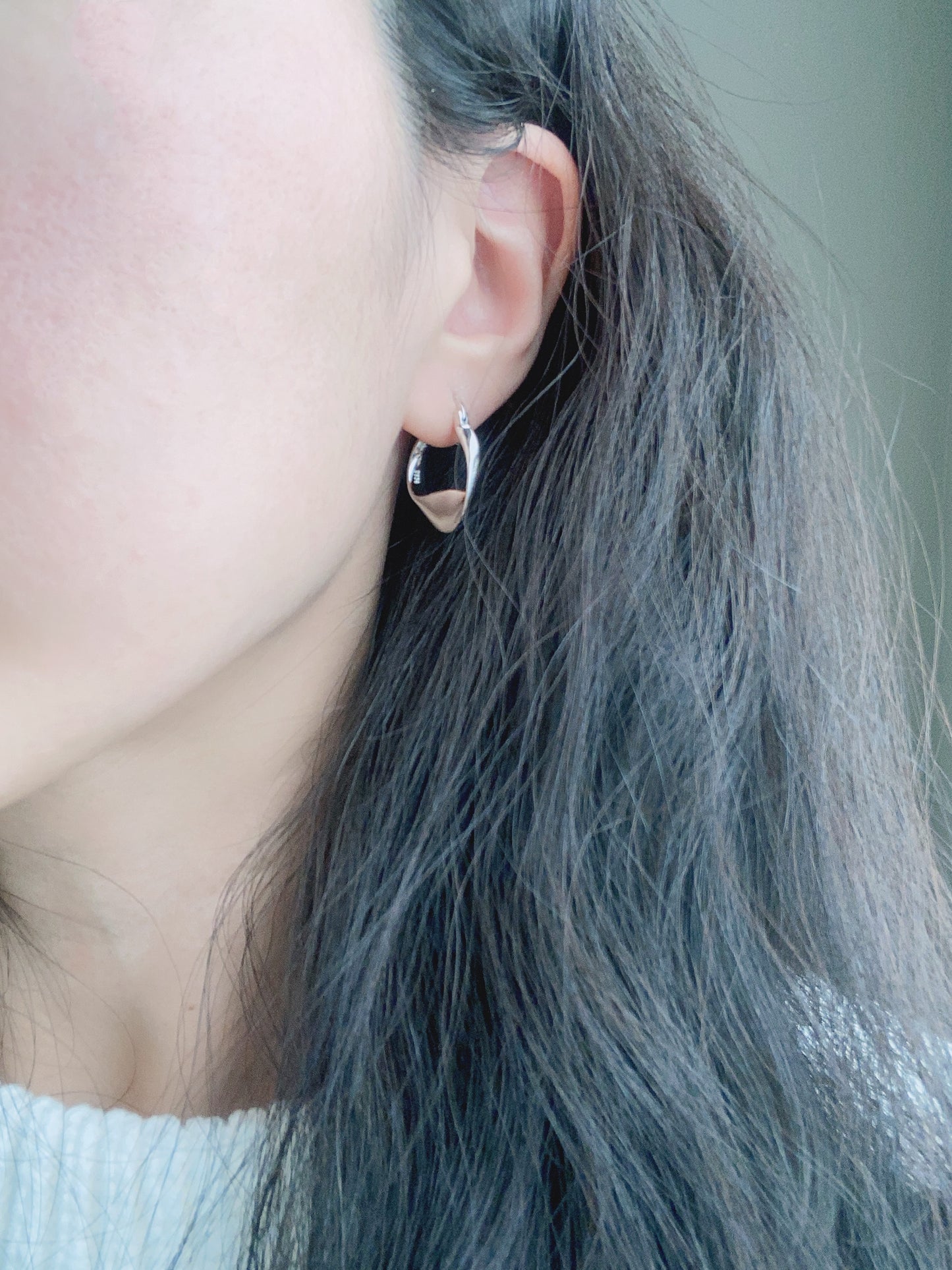Sterling Silver Circle Flat Hoop Earrings
