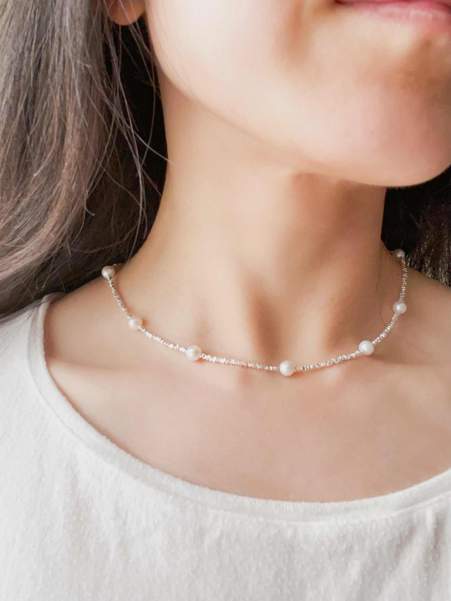 Freshwater Pearl Tincup Necklace